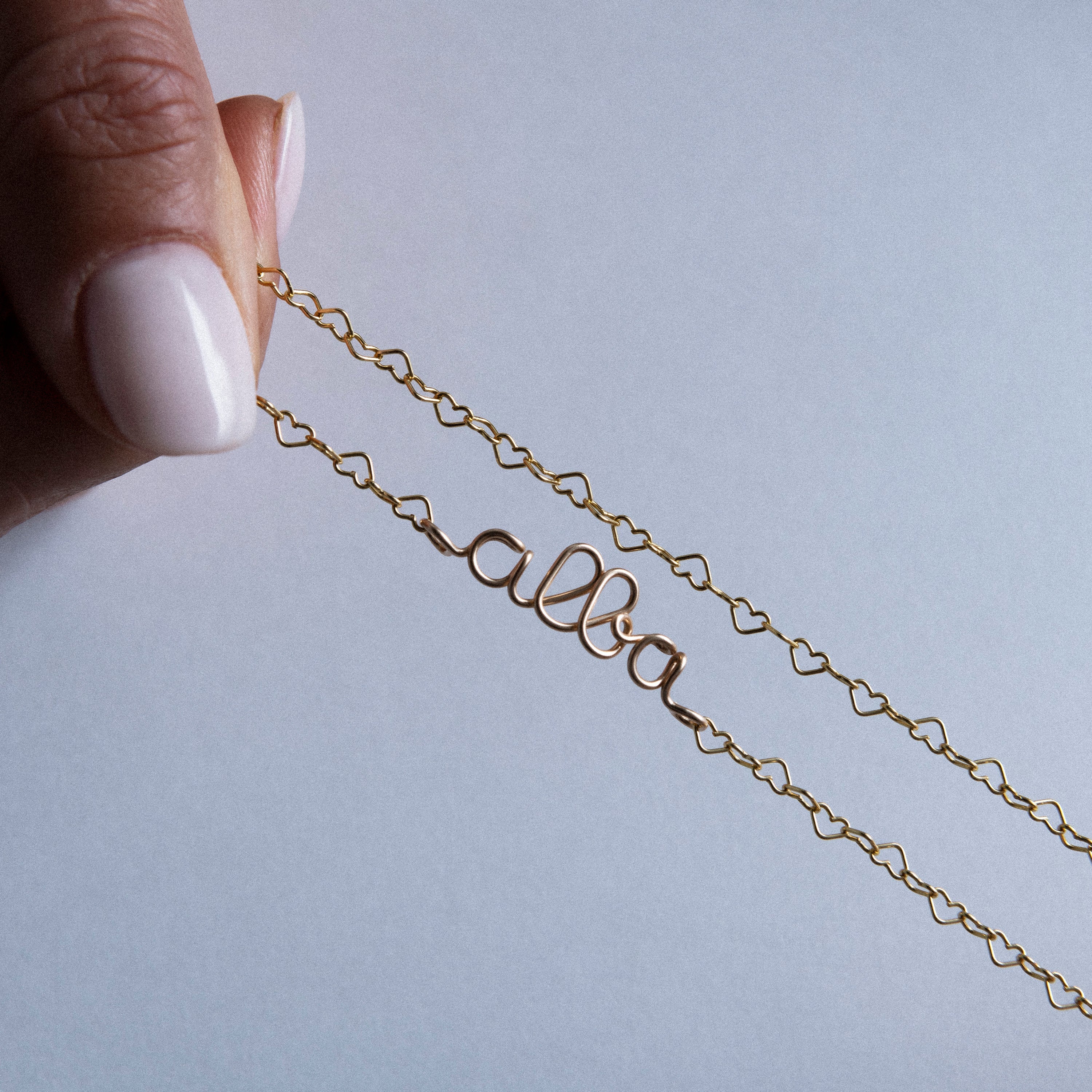 Richelieu Heart Chain Personalised Bracelet - 14k yellow gold-filled