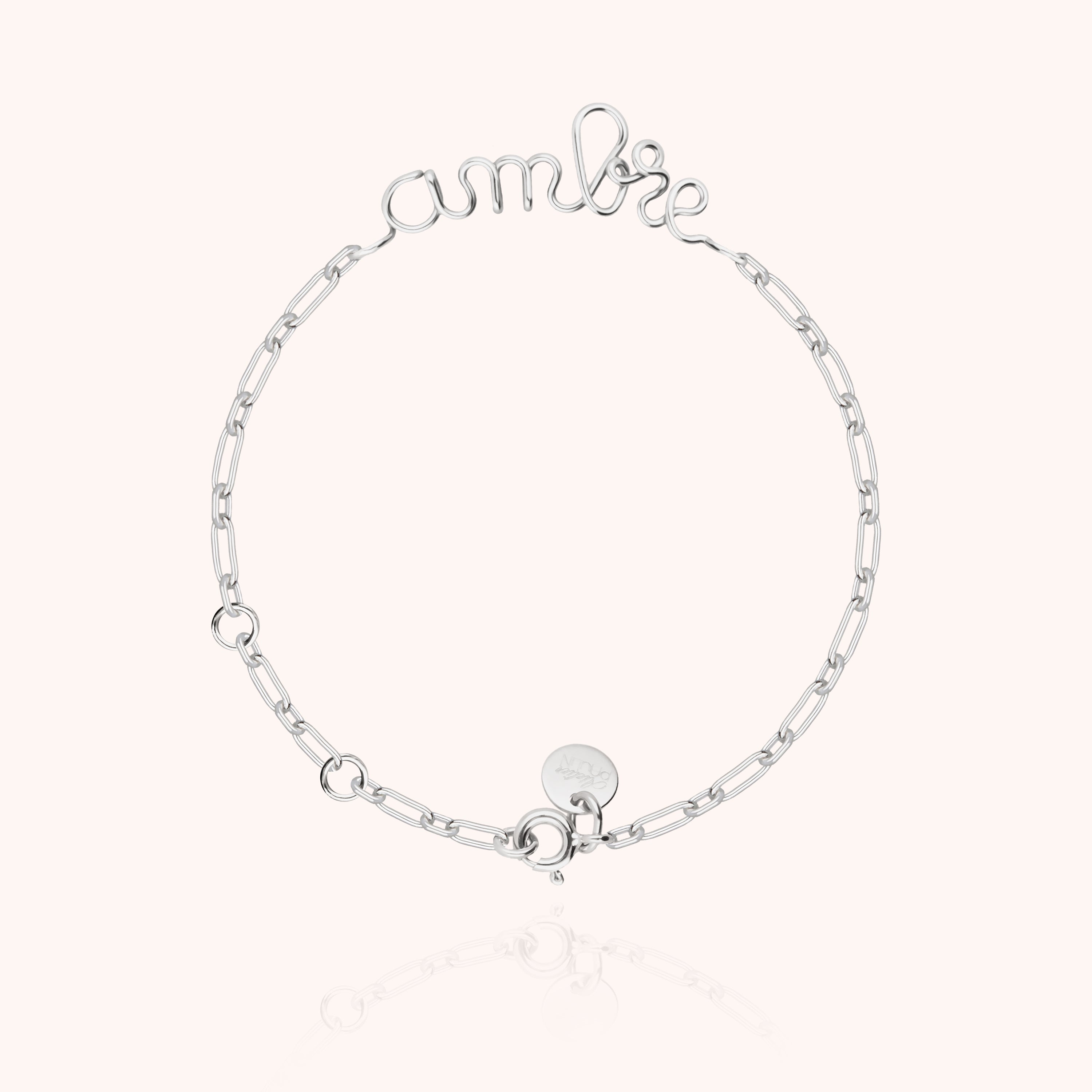 Richelieu paperclip chain bracelet name personalisation sterling silver Atelier Paulin Australia