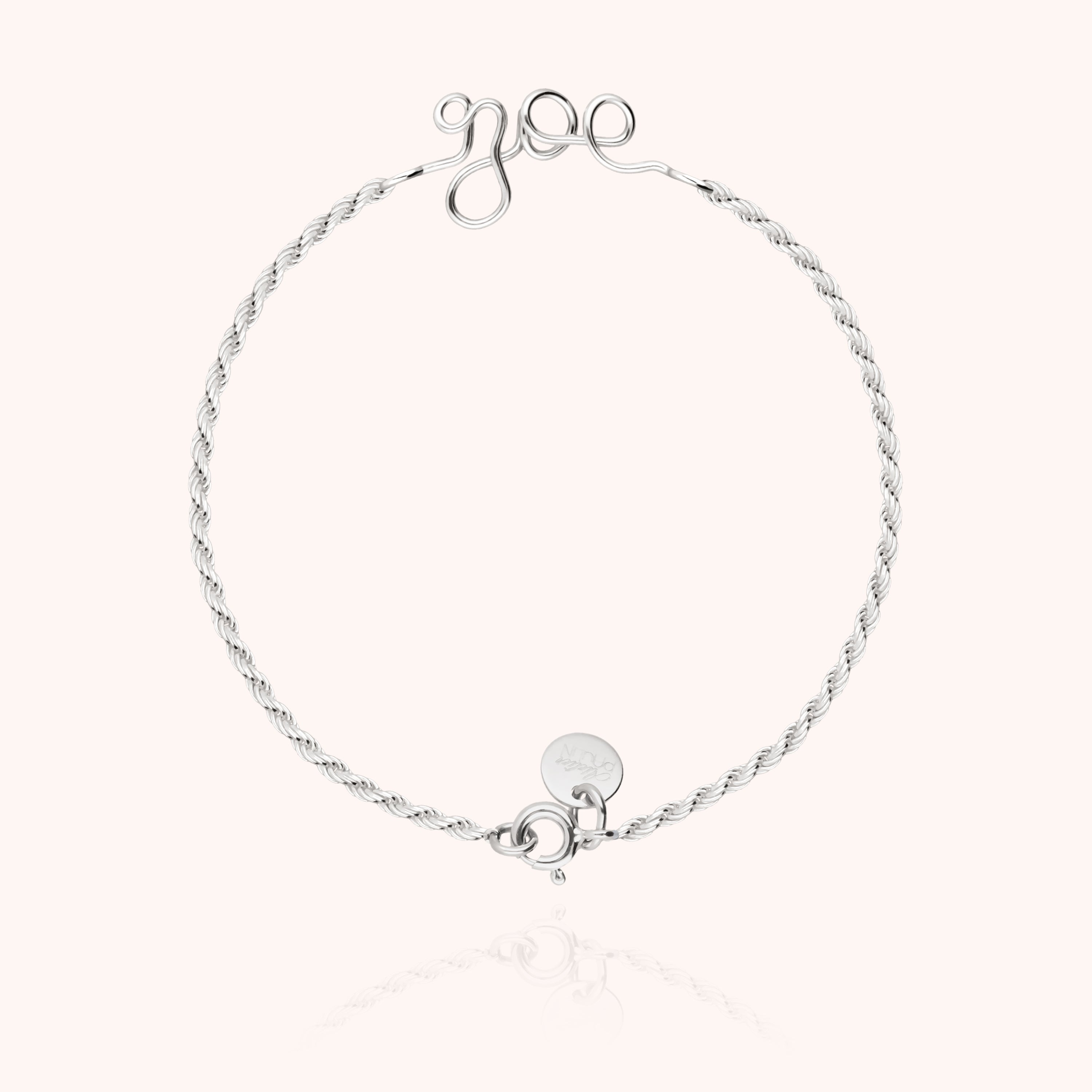 Richelieu rope chain bracelet with name personalisation 925 sterling silver handcrafted Atelier Paulin Australia