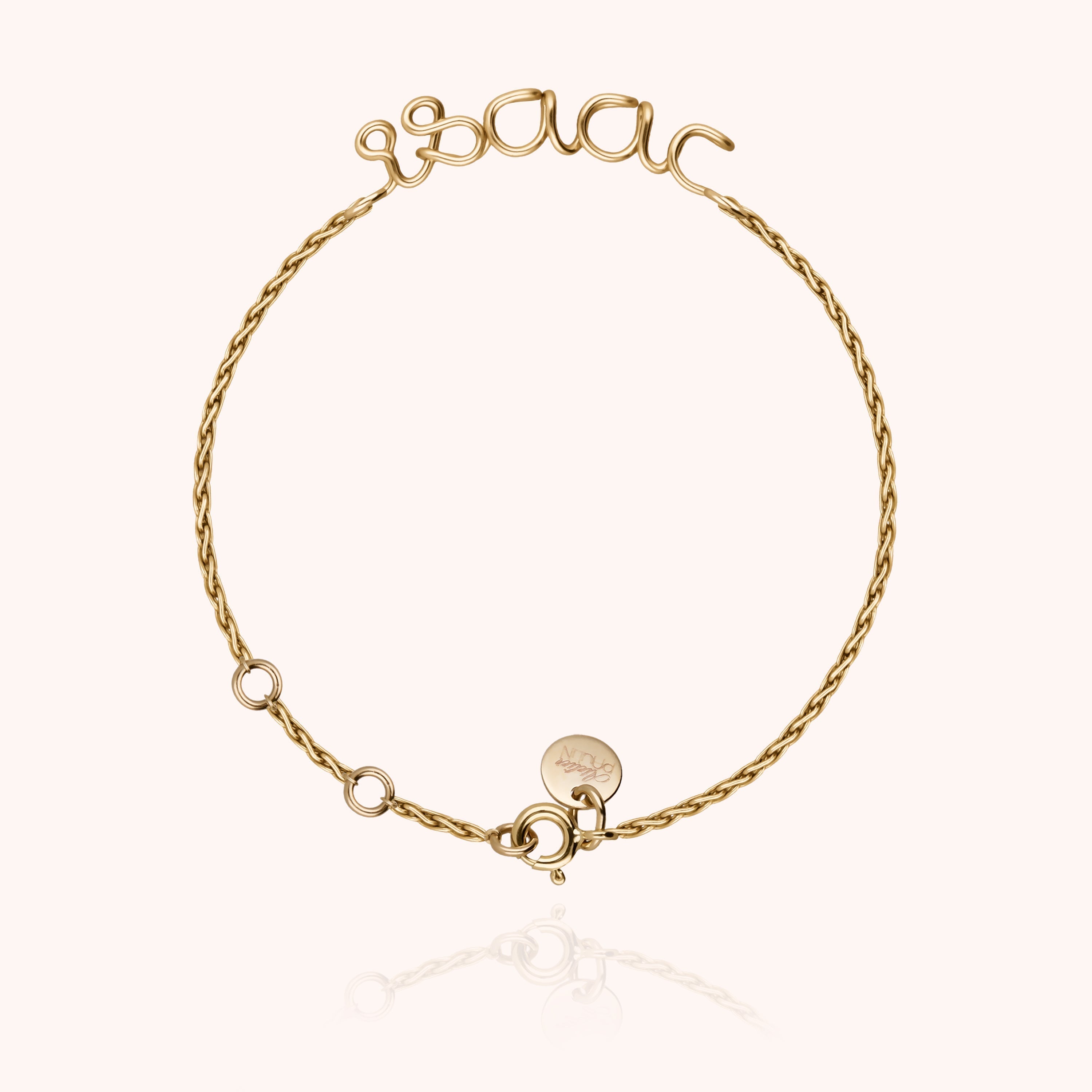 Richelieu paperclip chain bracelet name personalisation 14k rose gold-filled handcrafted Atelier Paulin Australia