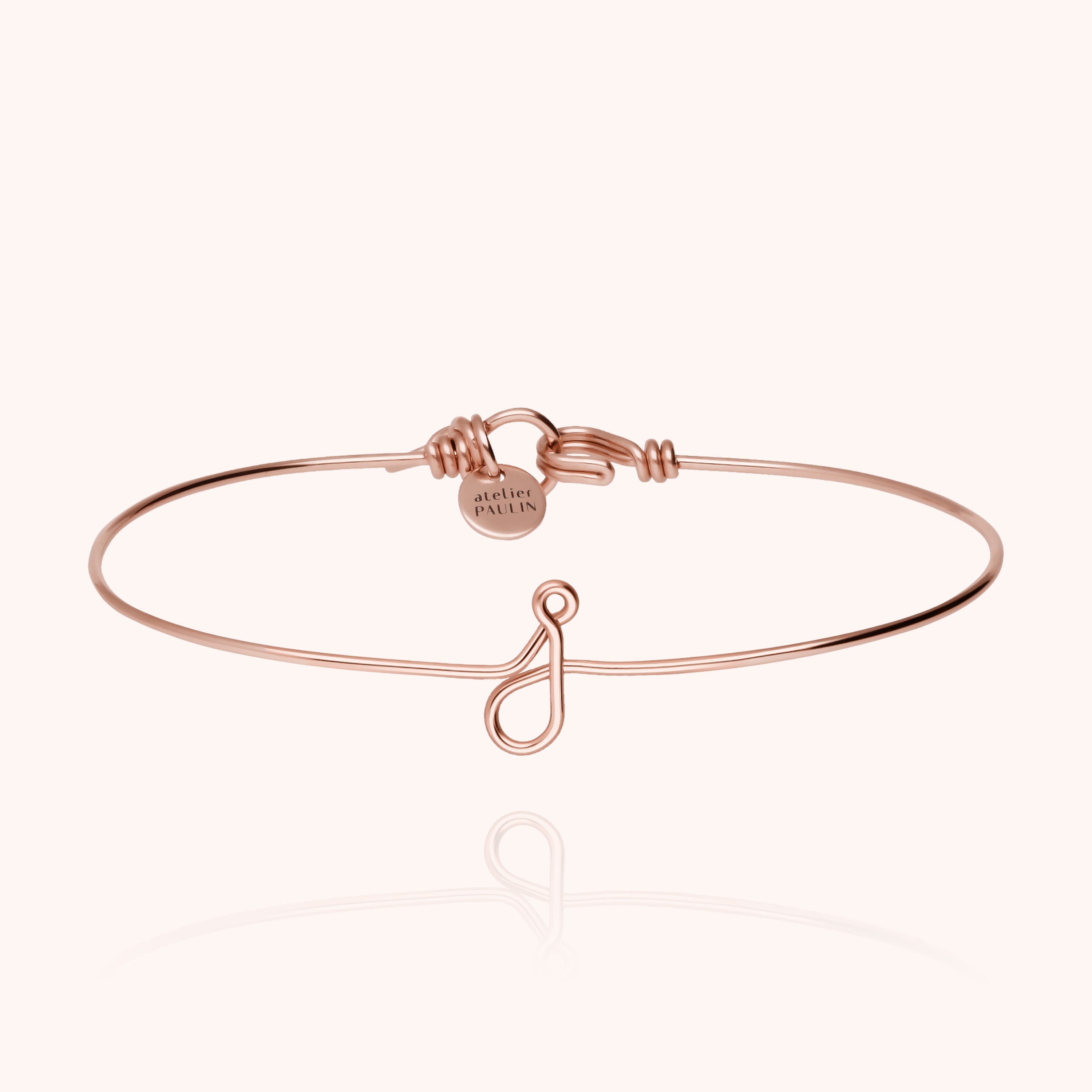 personalised jewellery initial bangle letter j 14k rose gold-filled handmade Atelier Paulin Australia