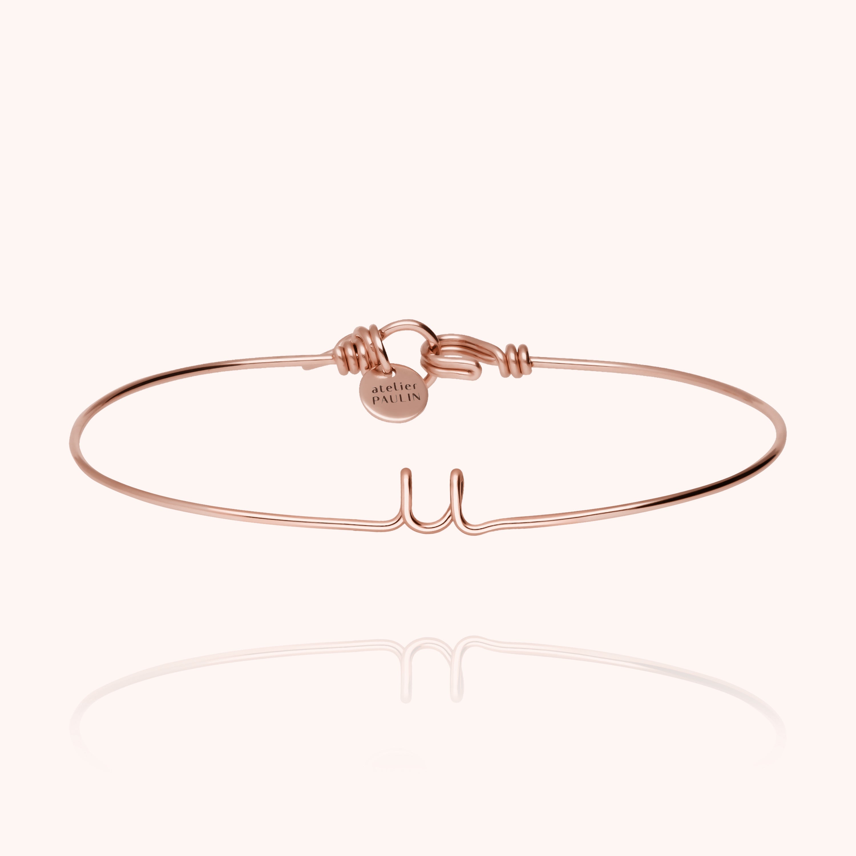 personalised jewellery initial bangle letter u 14k rose gold-filled handmade Atelier Paulin Australia