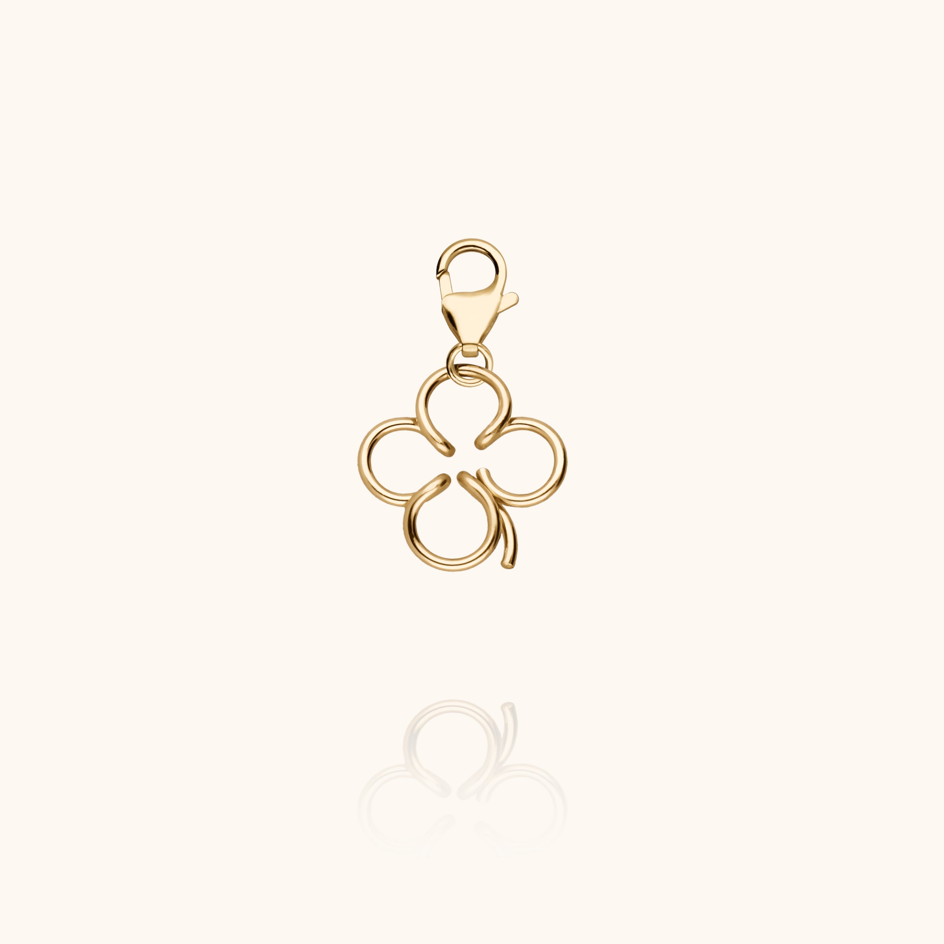 Lucky Charm clover to hang on bracelets and chain 14k yellow gold-filled handcrafted Atelier Paulin Australia