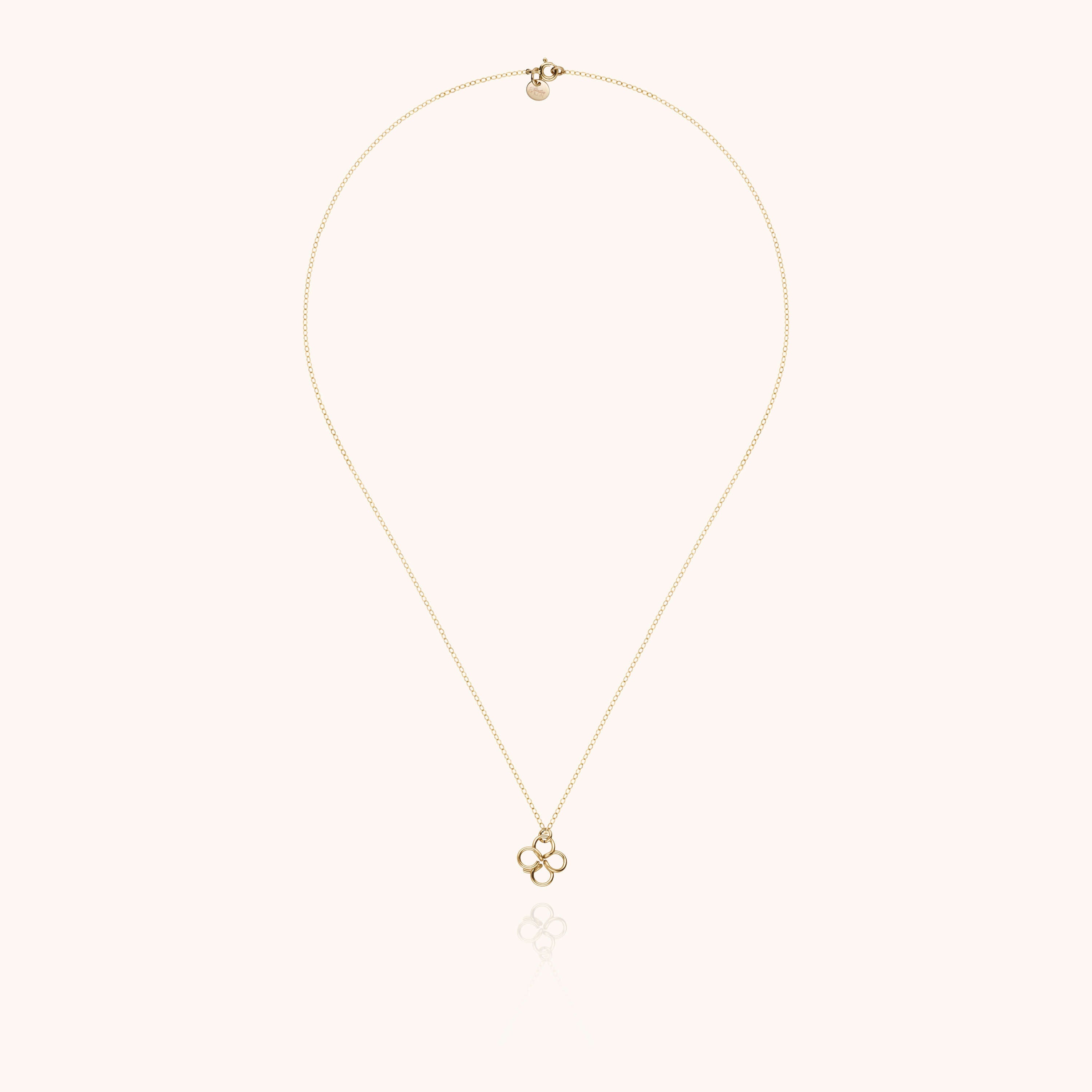 Lucky One Clover Charm Necklace - 14k yellow gold-filled