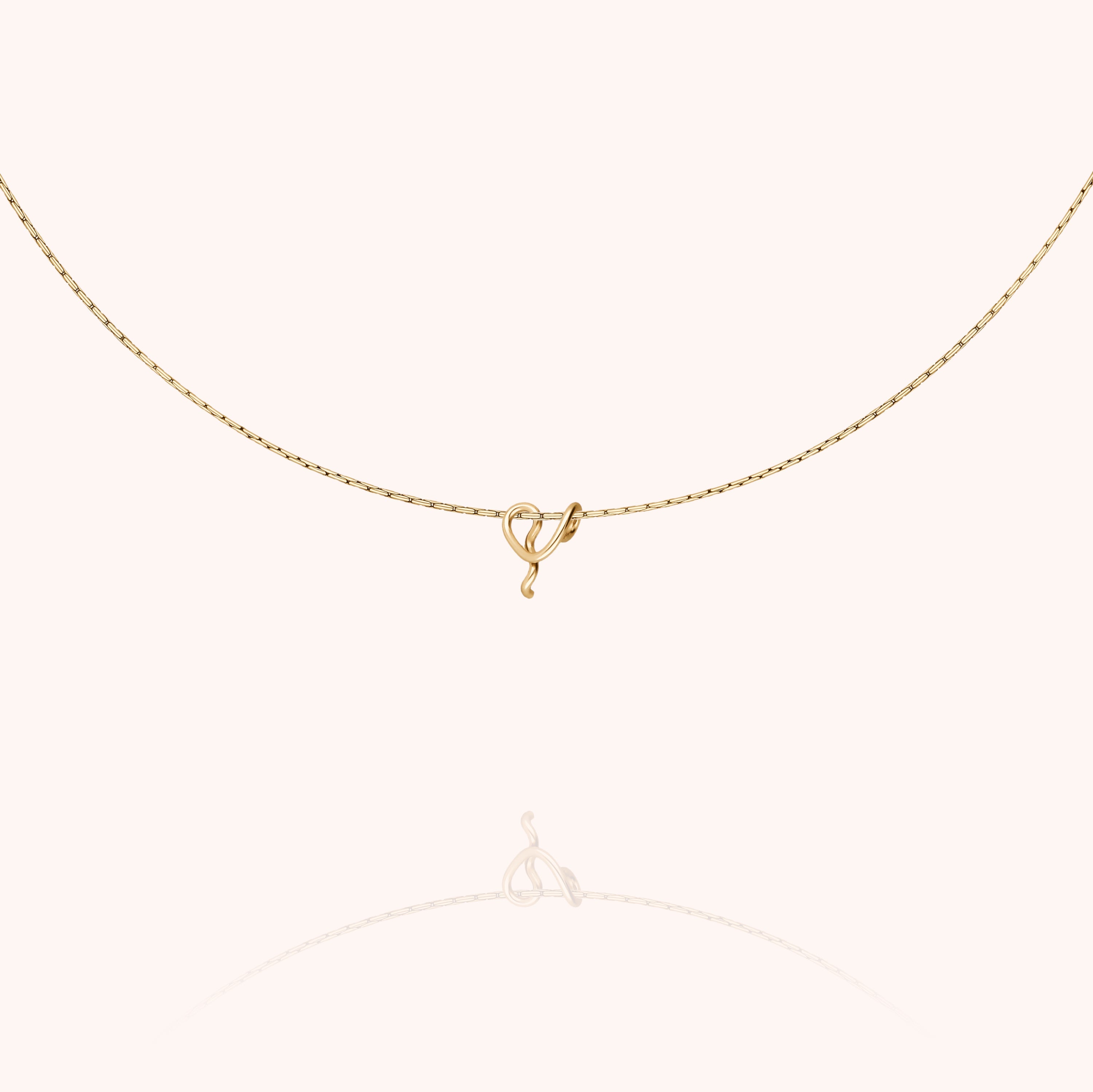 personalised initial chain necklace letter e 14k gold filled handmade Atelier Paulin Australia