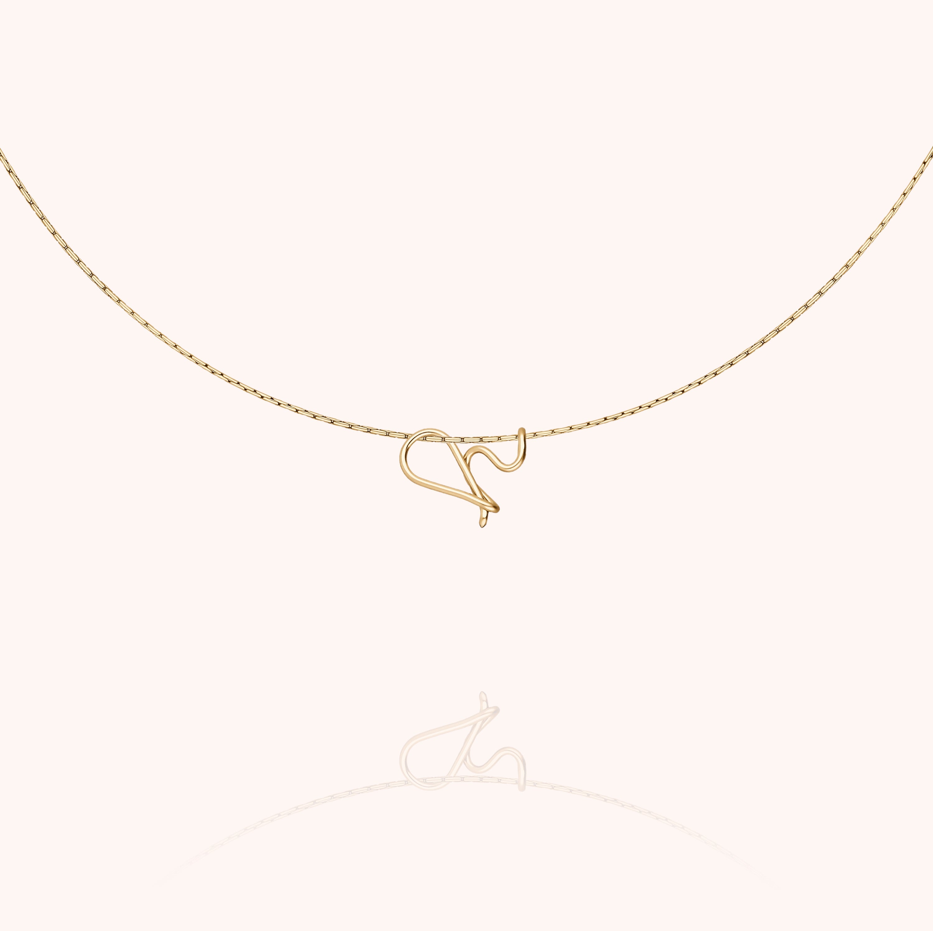 personalised initial chain necklace letter h 14k gold filled handmade Atelier Paulin Australia