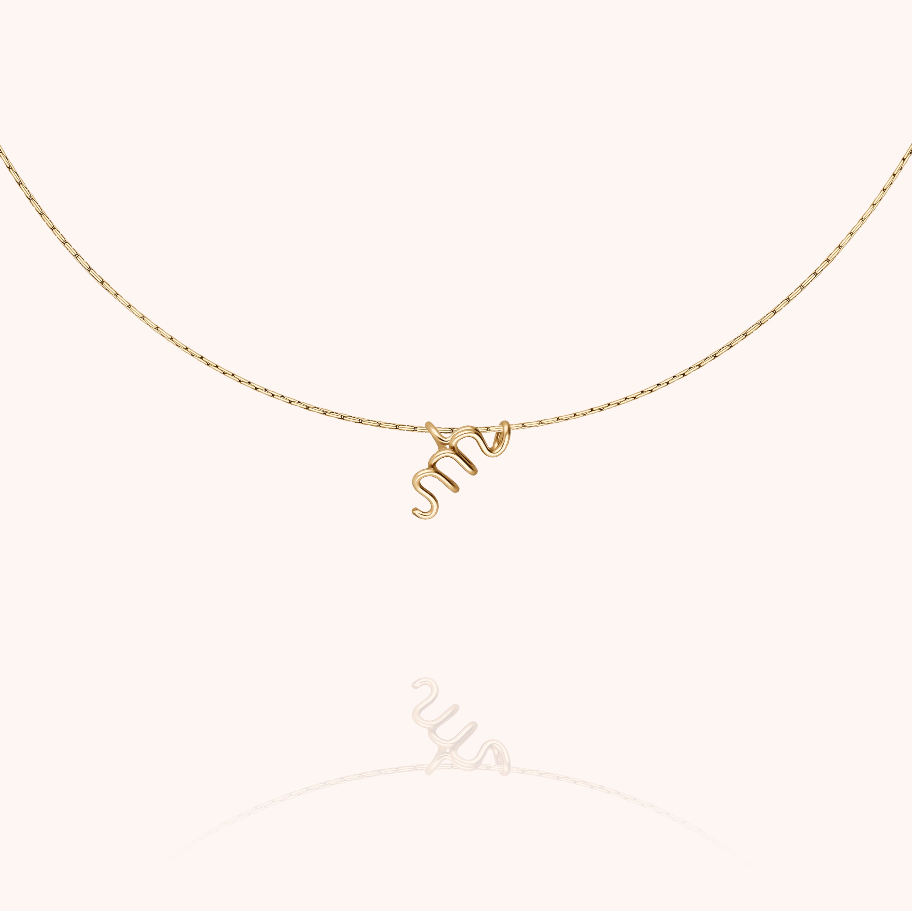 personalised initial chain necklace letter m 14k gold filled handmade Atelier Paulin Australia
