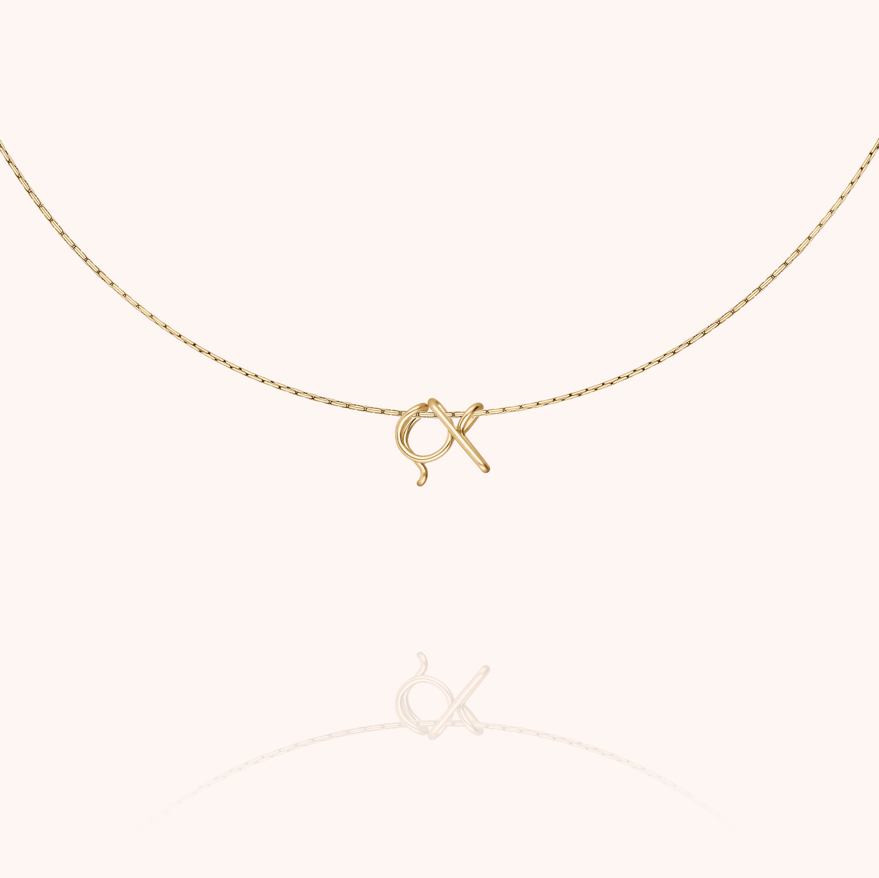 personalised initial chain necklace letter q 14k gold filled handmade Atelier Paulin Australia