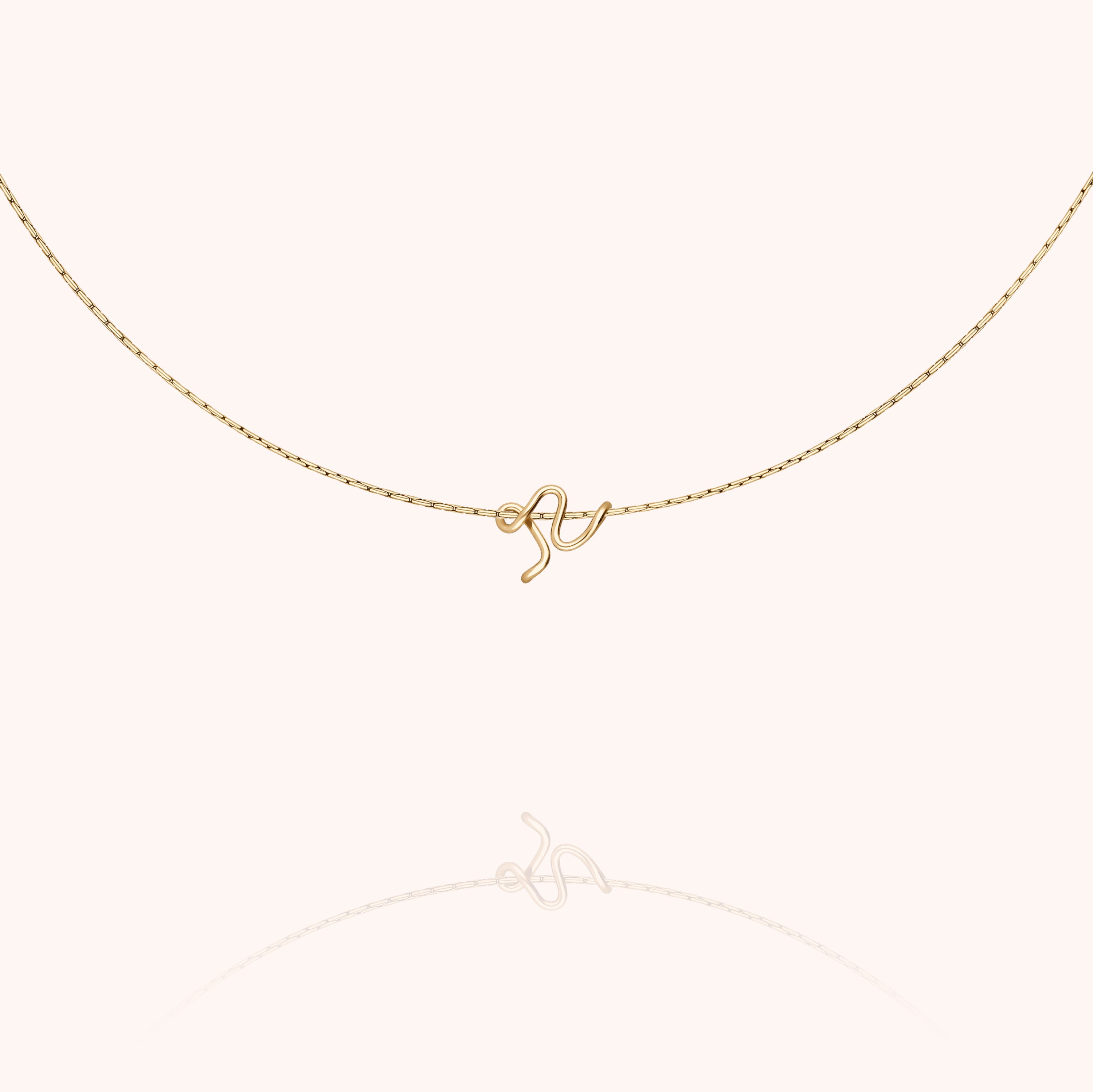 personalised initial chain necklace letter r 14k gold filled handmade Atelier Paulin Australia