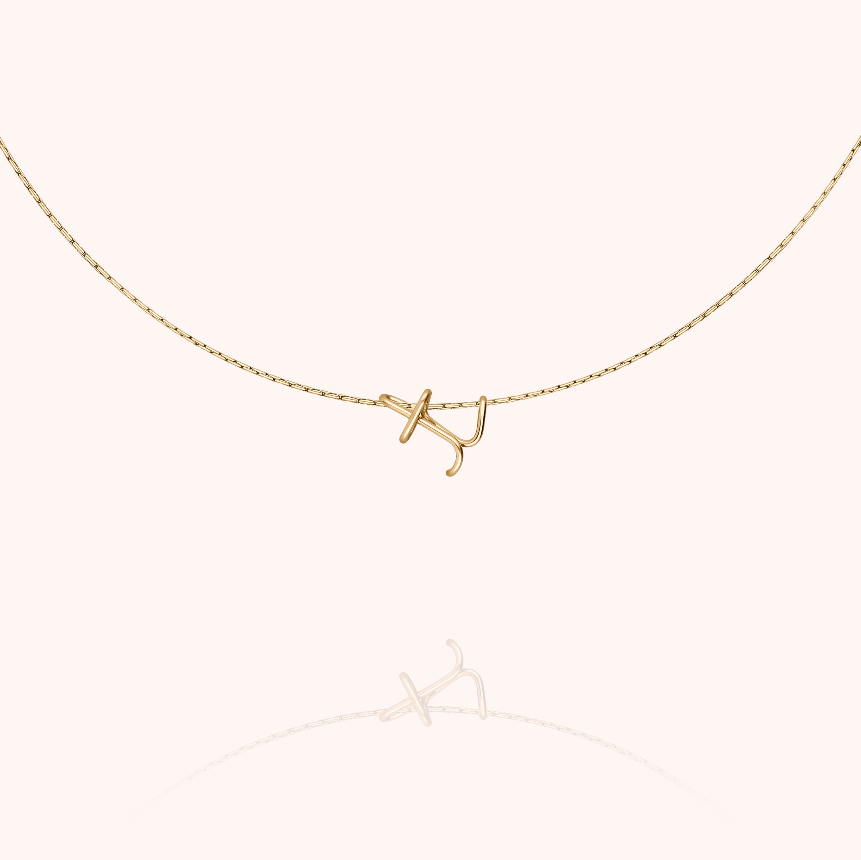 personalised initial chain necklace letter t 14k gold filled handmade Atelier Paulin Australia