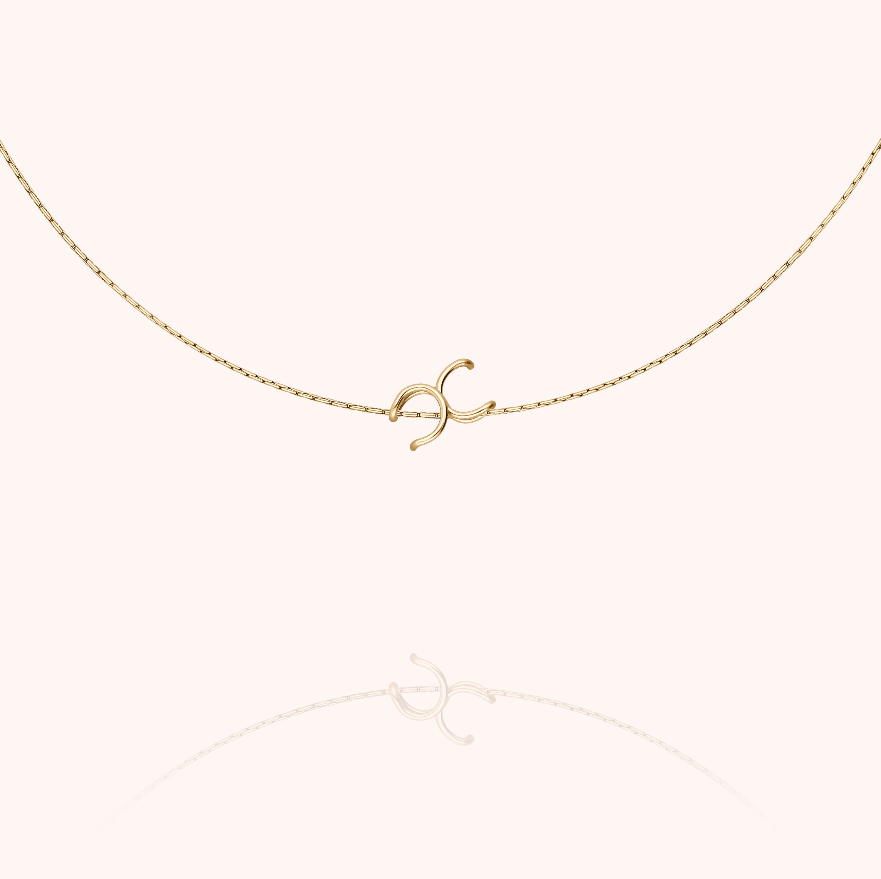 personalised initial chain necklace letter x 14k gold filled handmade Atelier Paulin Australia