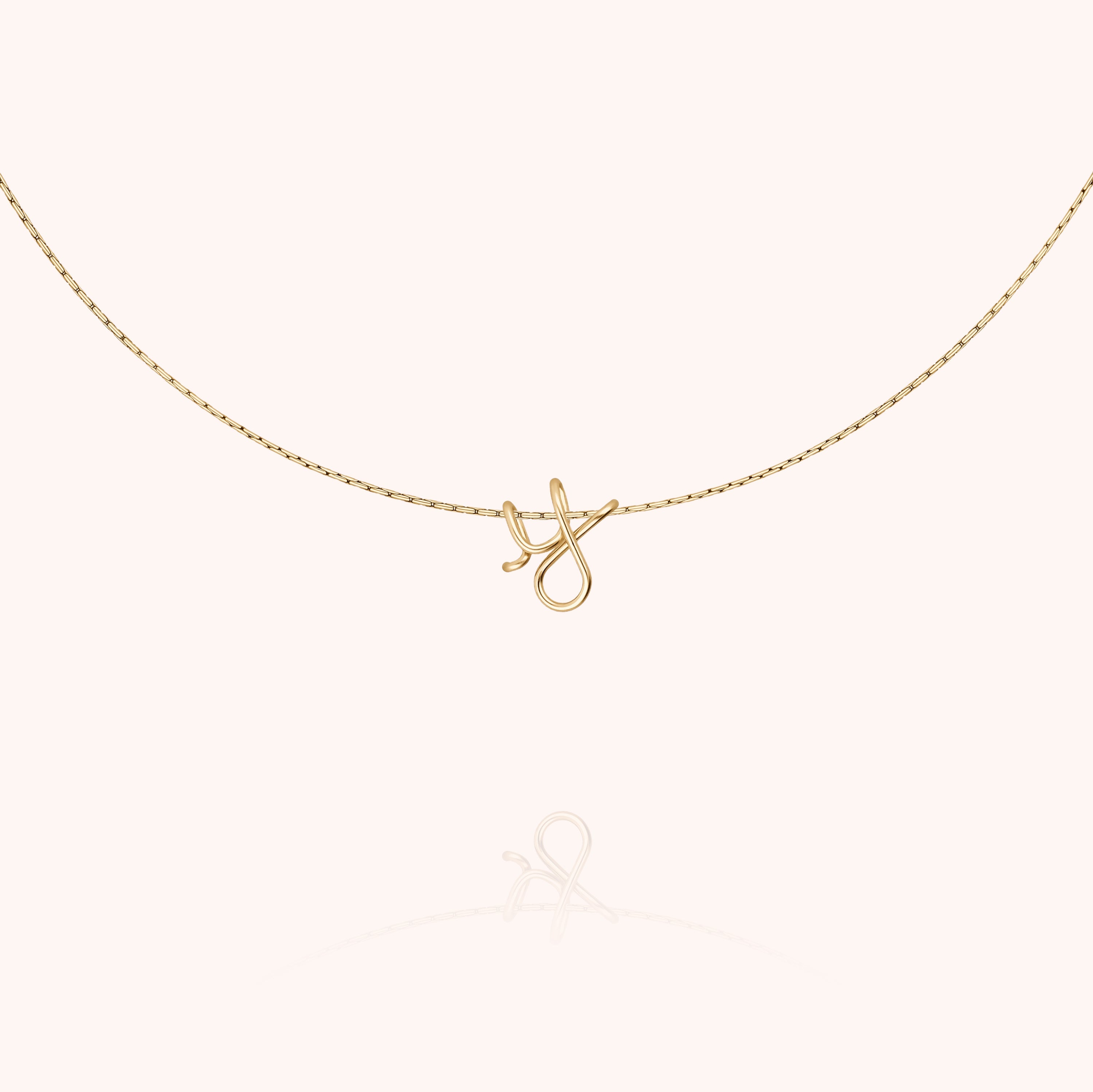 personalised initial chain necklace letter y 14k gold filled handmade Atelier Paulin Australia