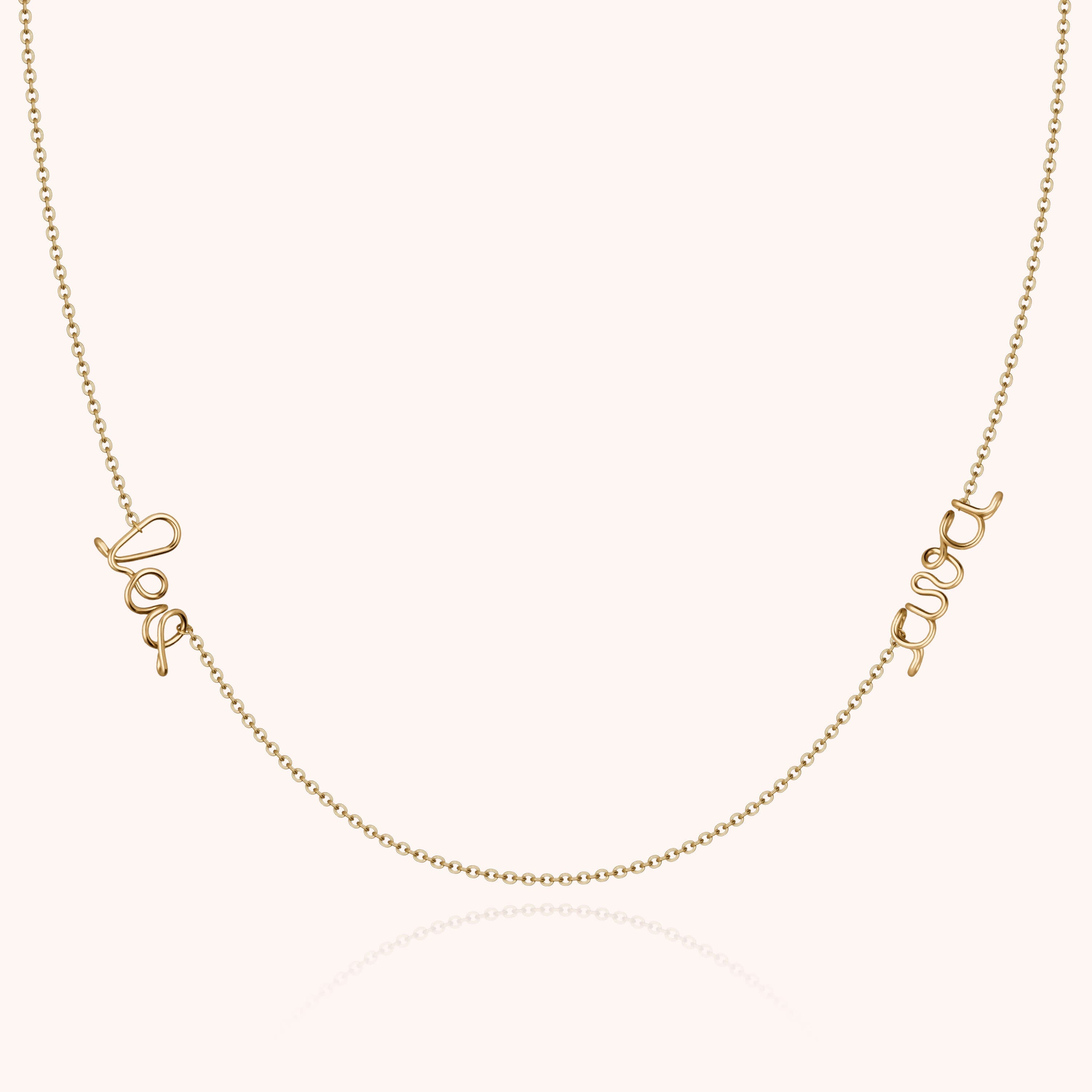 Richelieu Duo Personalised name Necklace 14K yellow gold-filled handcrafted Atelier Paulin Australia