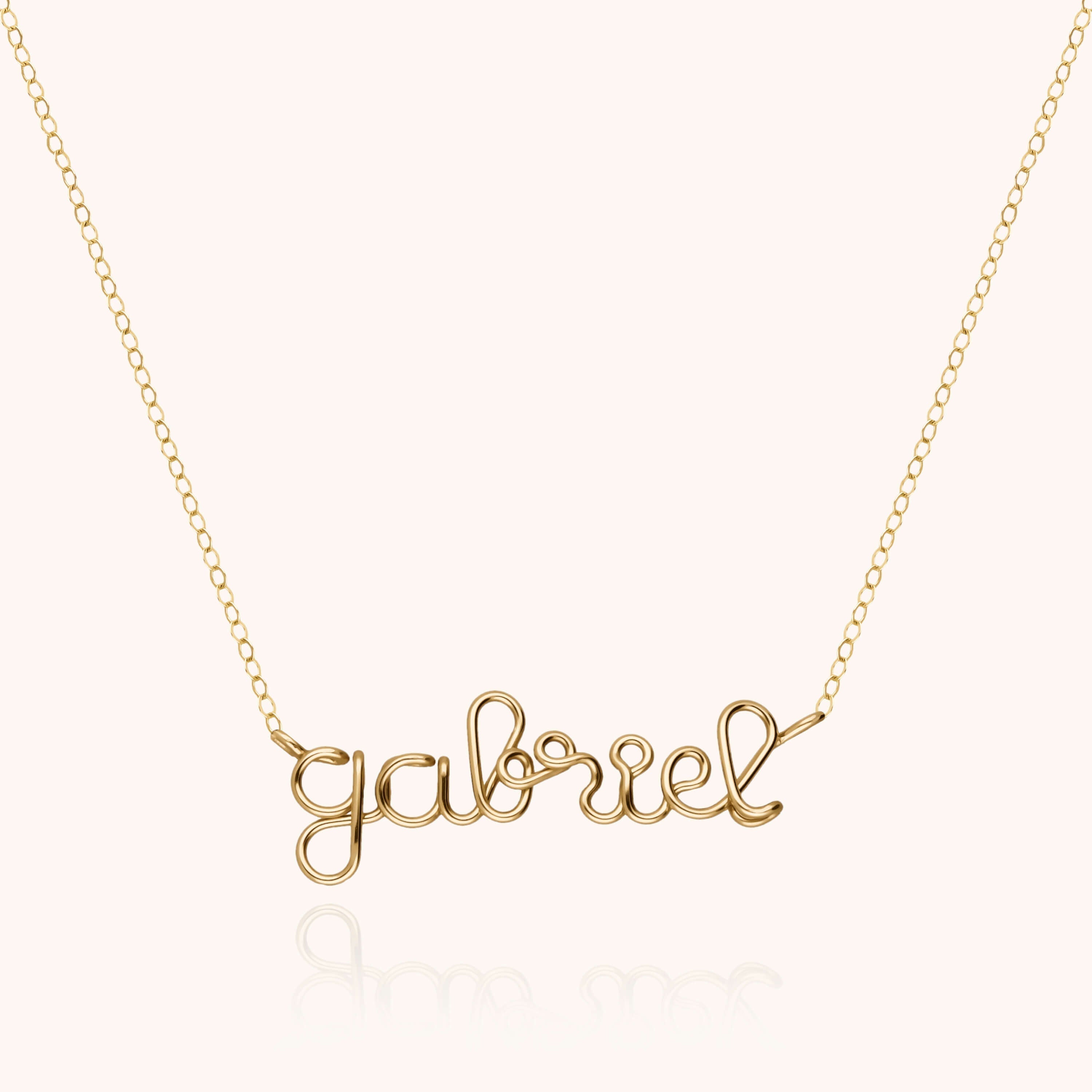 Richelieu chain necklace name personalisation 14K yellow gold-filled handmade Atelier Paulin Australia