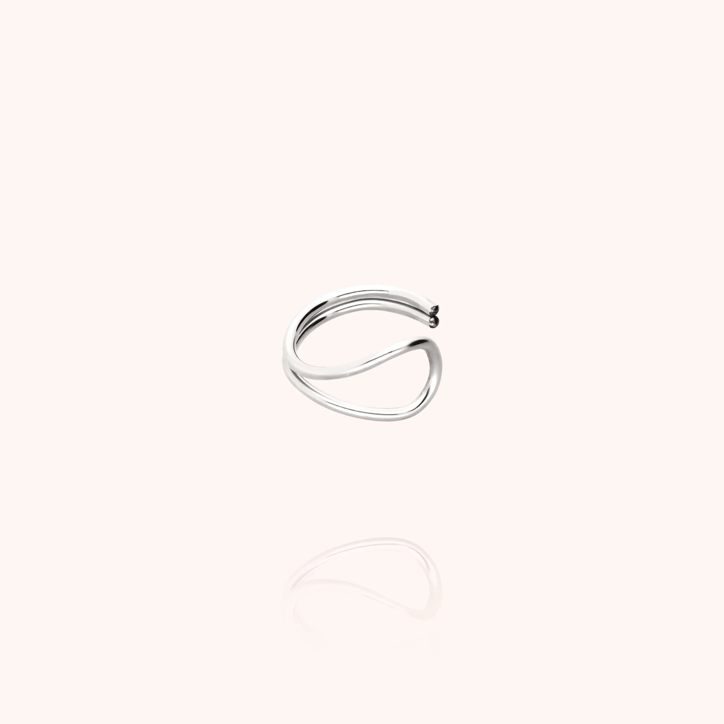 Outline ear cuff letter e silver handcrafted Atelier Paulin Australia