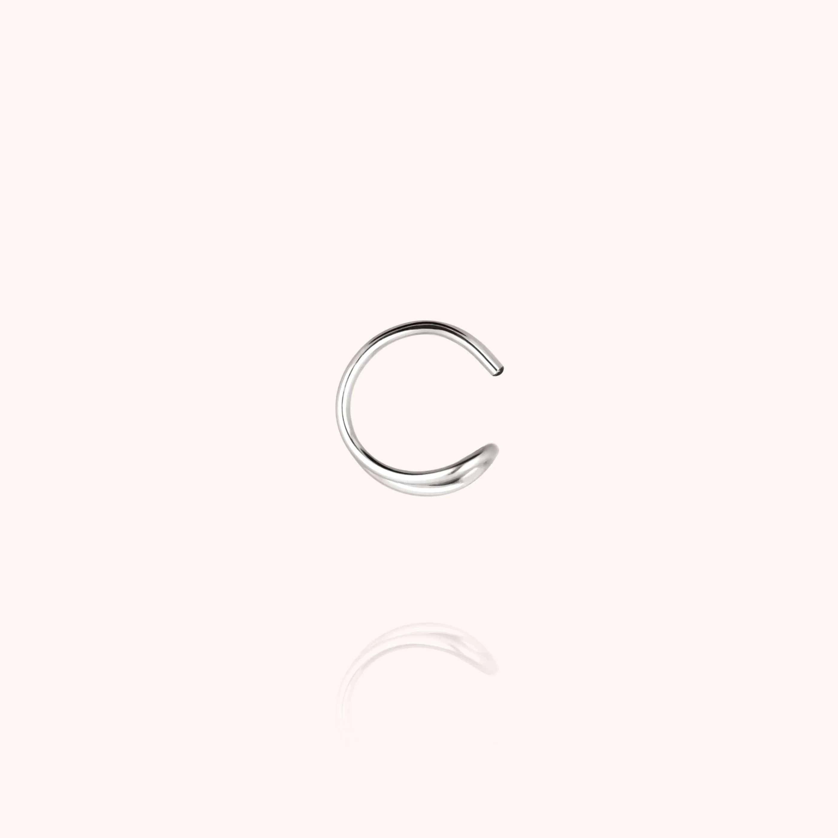 Outline Ear Cuff Letter E - Silver