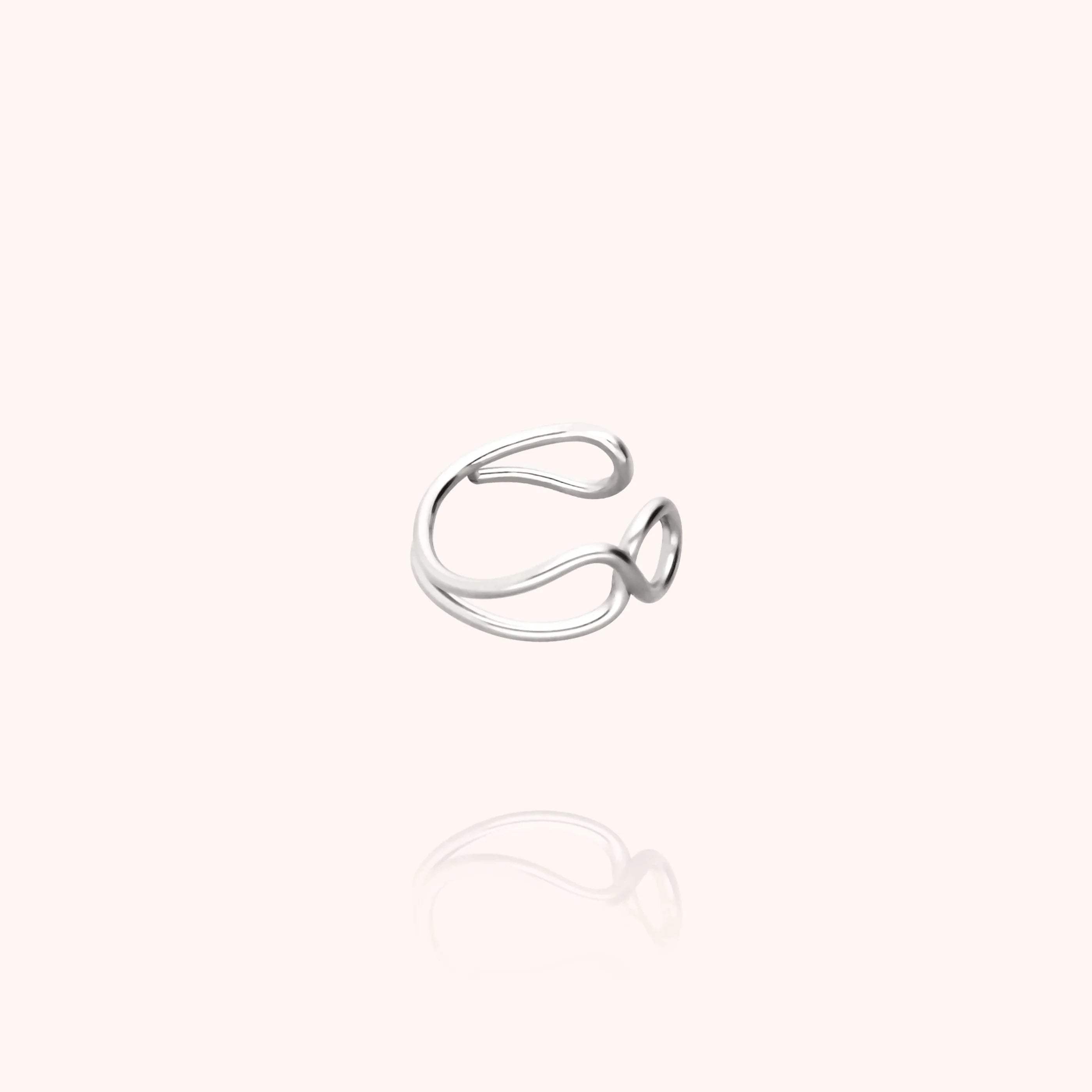Outline ear cuff letter v silver handcrafted Atelier Paulin Australia