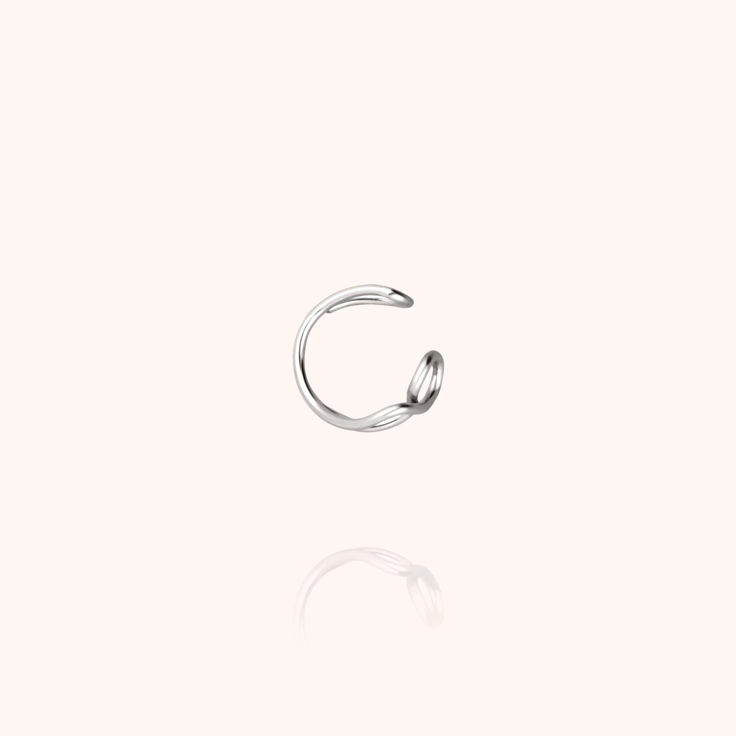 Outline Ear Cuff Letter V - Silver
