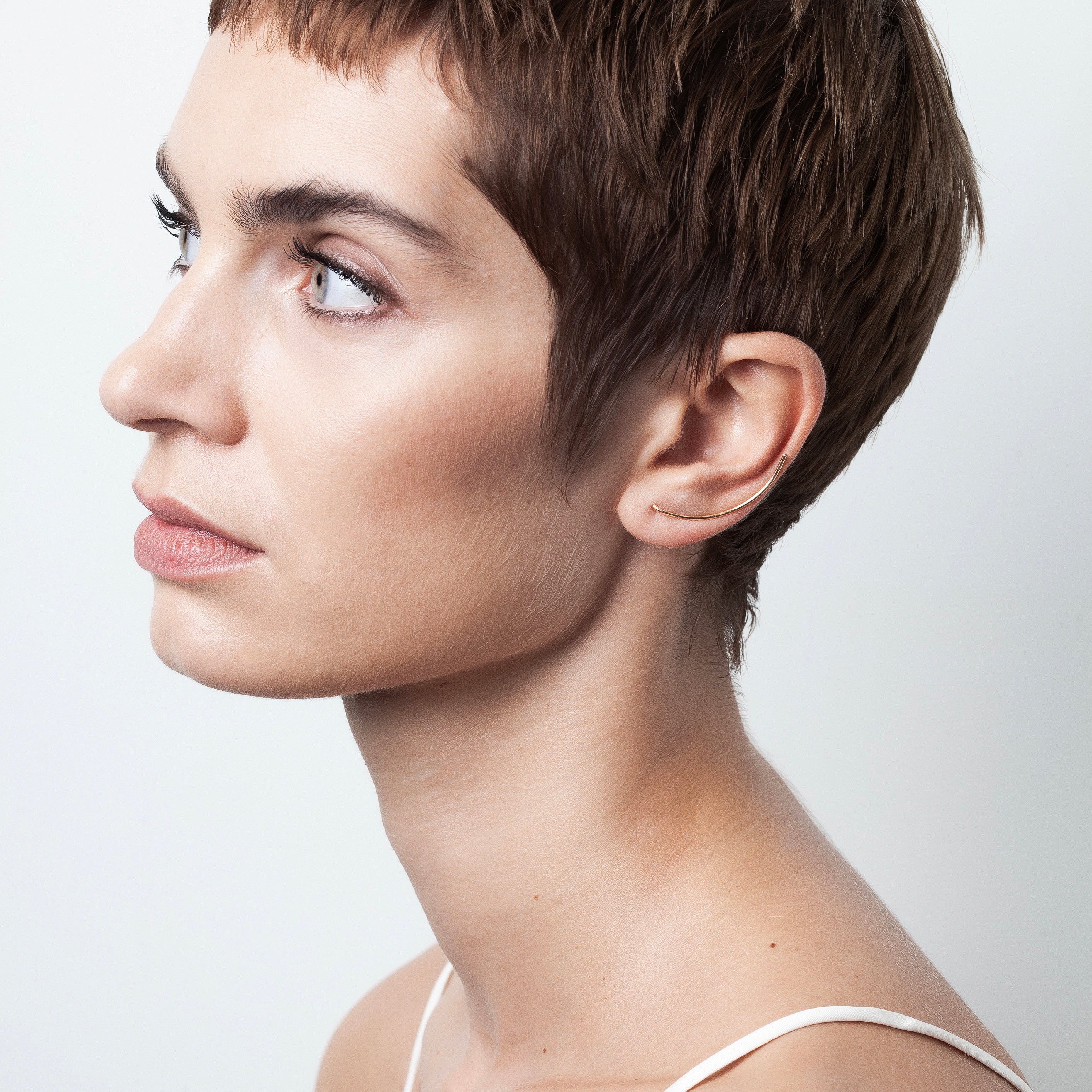 Aphrodite Pure single ear cuff yellow worn on the ear handmade Atelier Paulin Australia