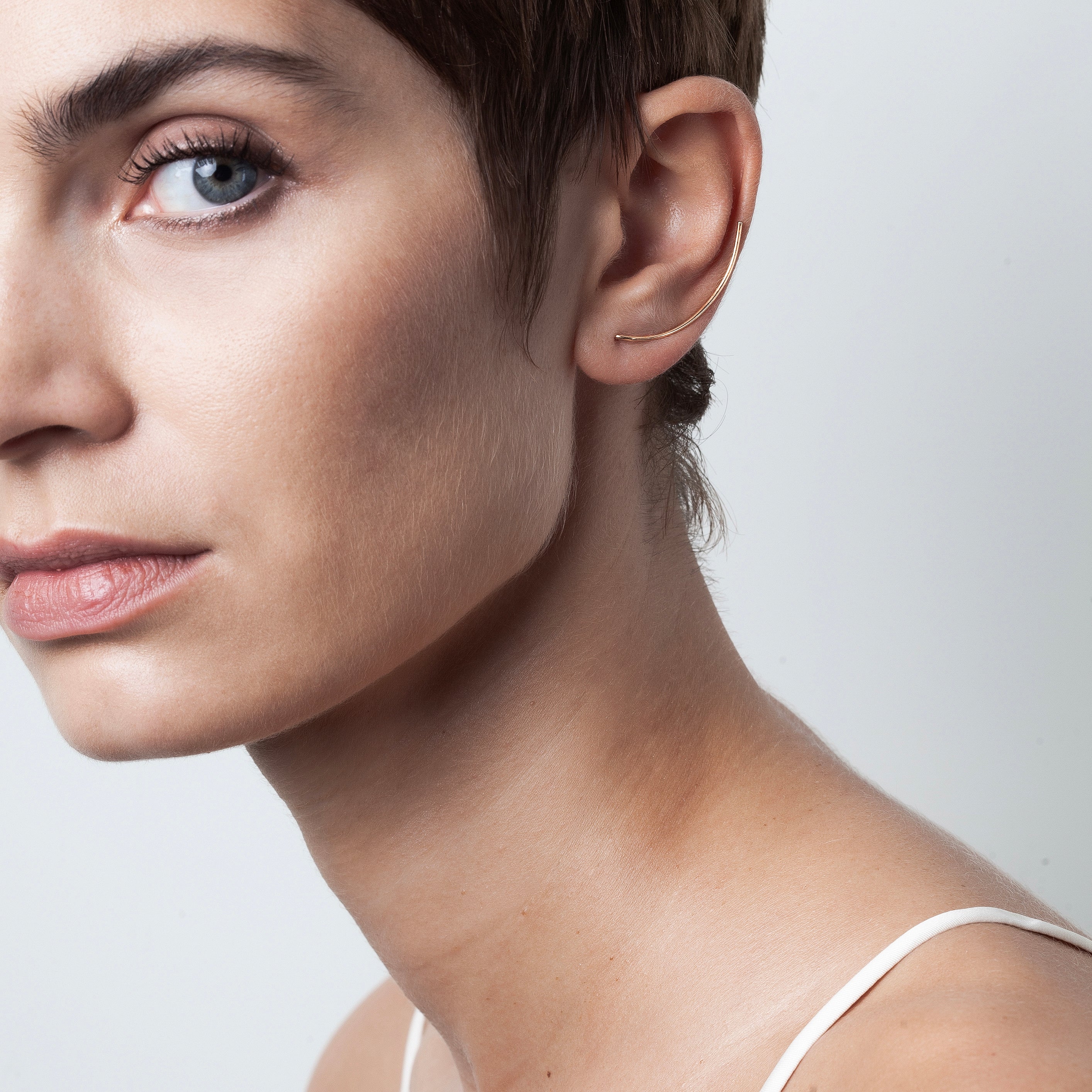 Aphrodite Pure single ear cuff 14K yellow gold-filled worn on ear Atelier Paulin Australia