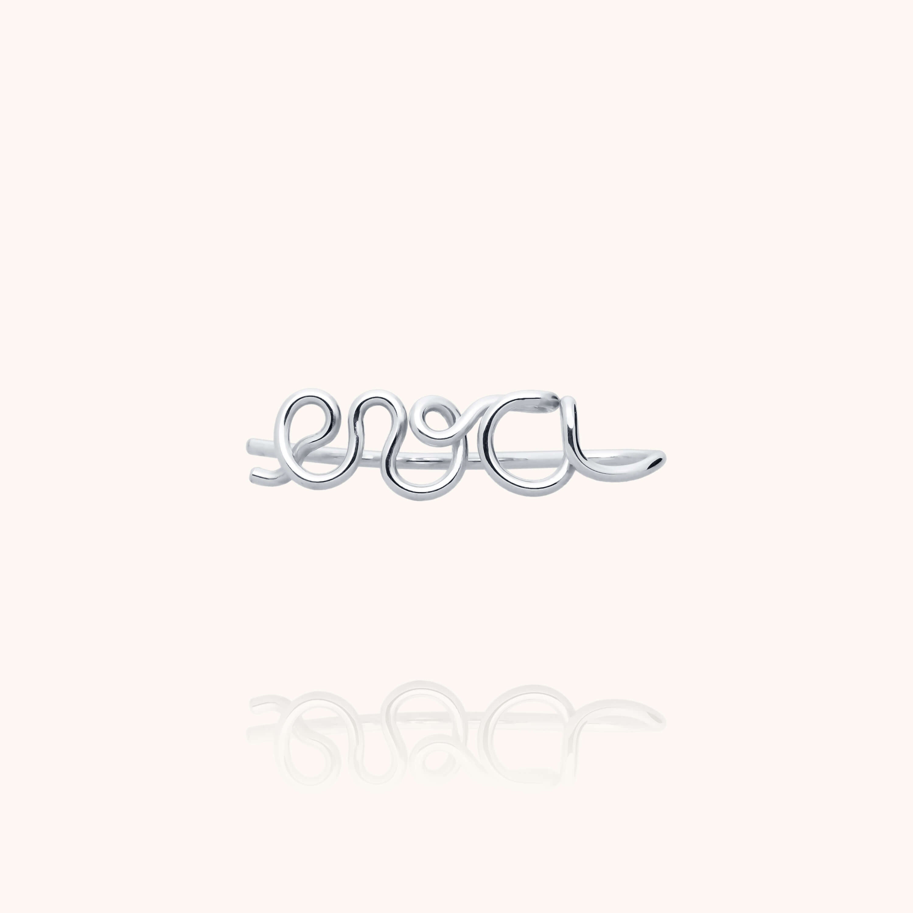 Original cuff single earring personalised with name silver handmade Atelier Paulin Australia
