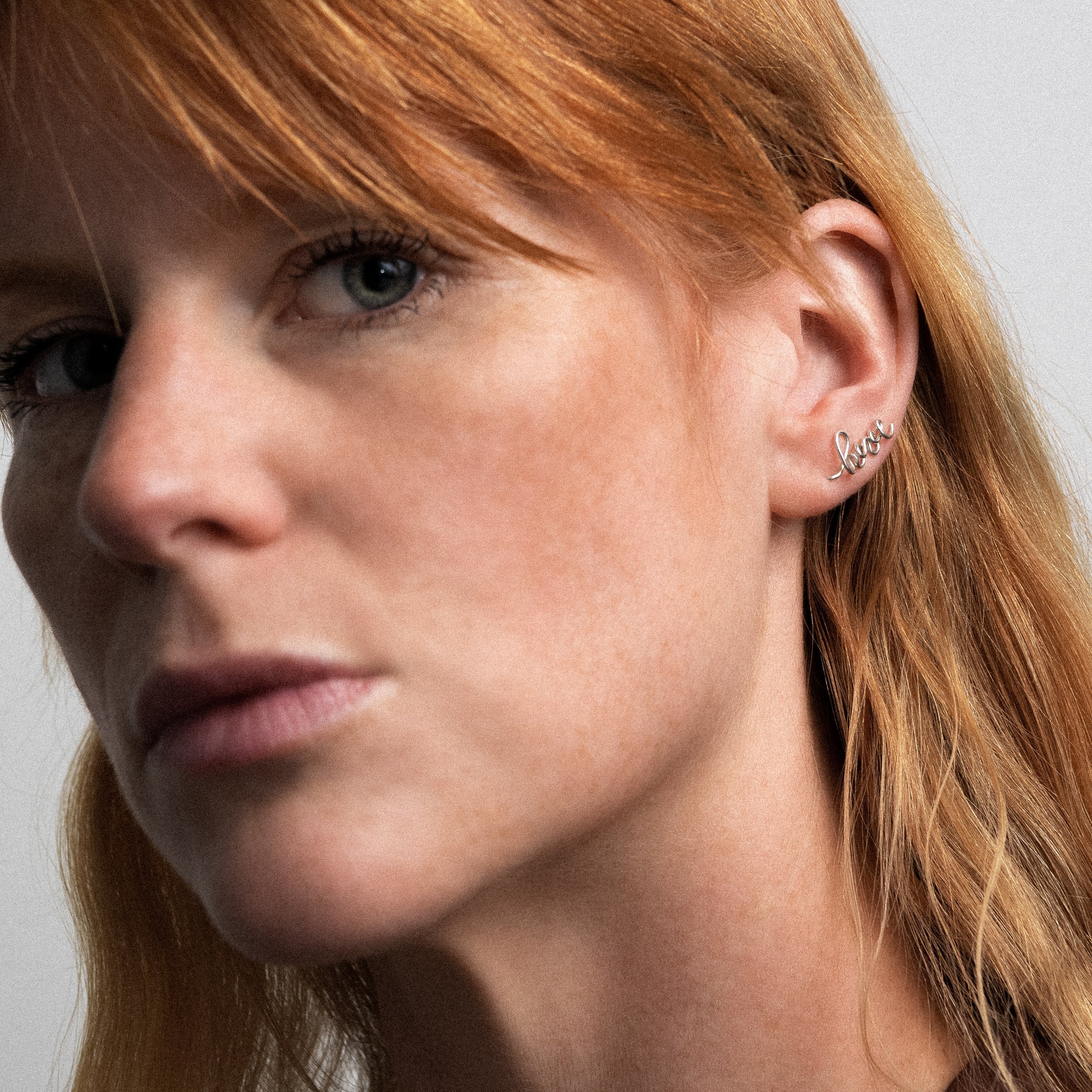 Original cuff earring name personalisation silver worn on ear handcrafted Atelier Paulin Australia