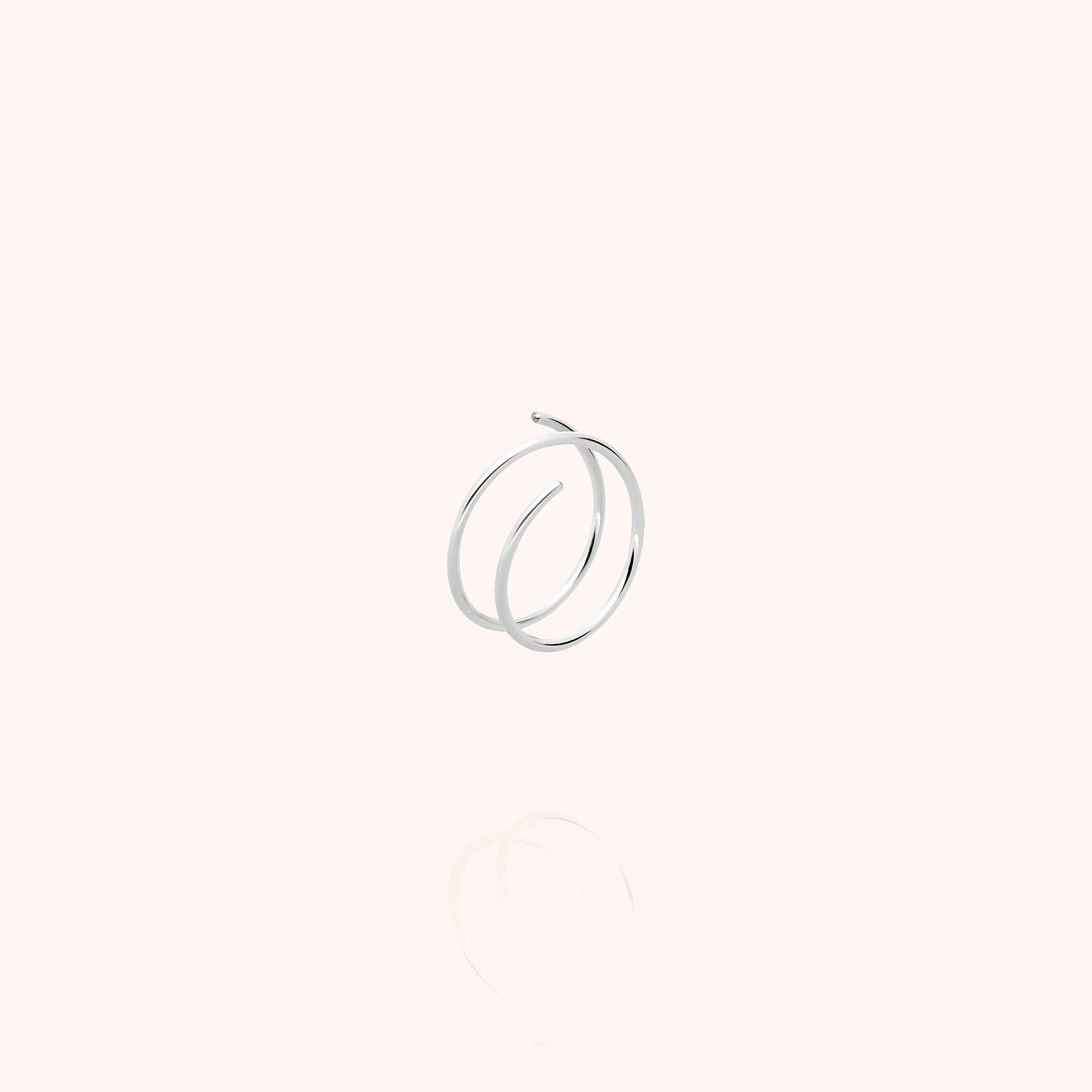 volute double curve single earring for two ear holes silver Atelier Paulin Australia