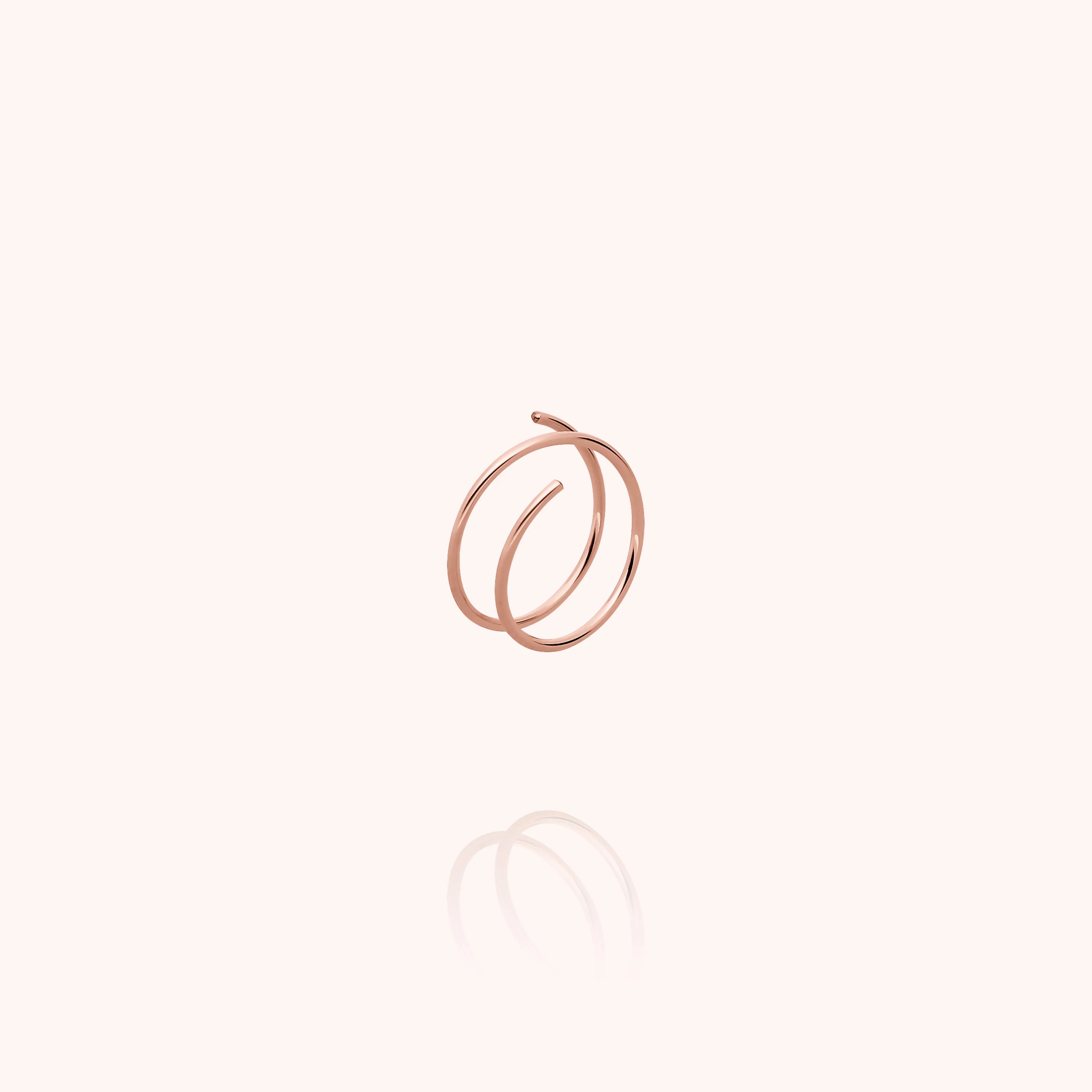 volute double curve single earring for two ear holes 14k rose gold-filled Atelier Paulin Australia