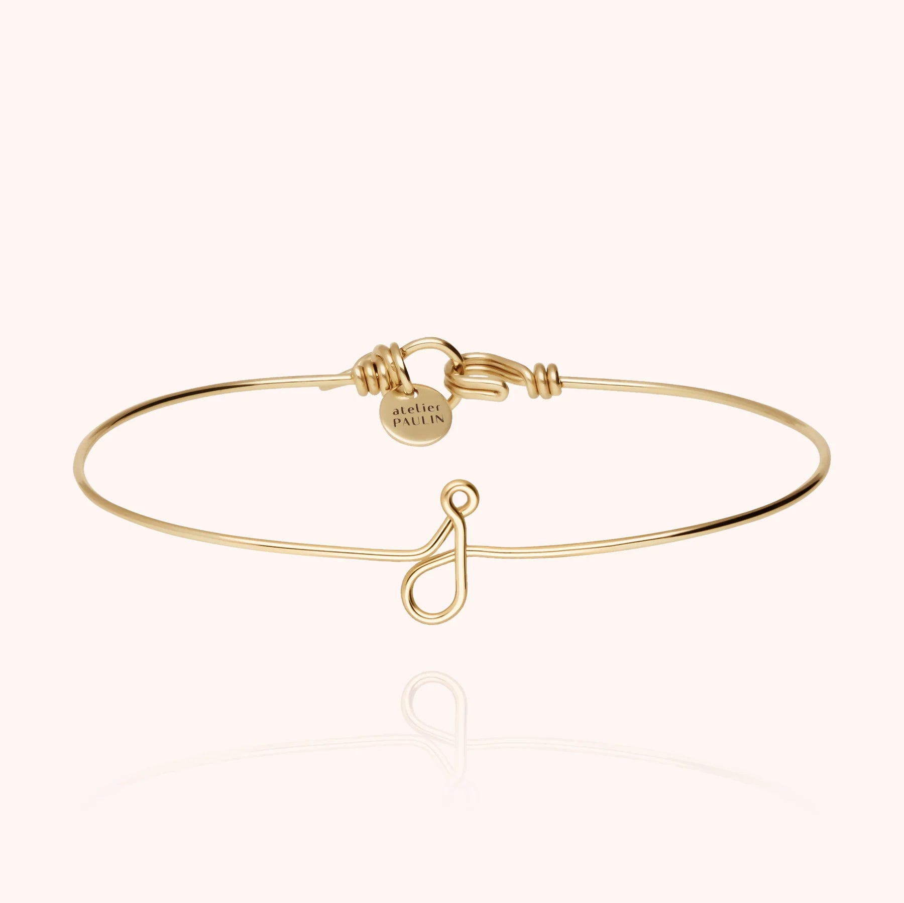 personalised jewellery initial bangle letter j 14k yellow gold-filled handcrafted Atelier Paulin Australia