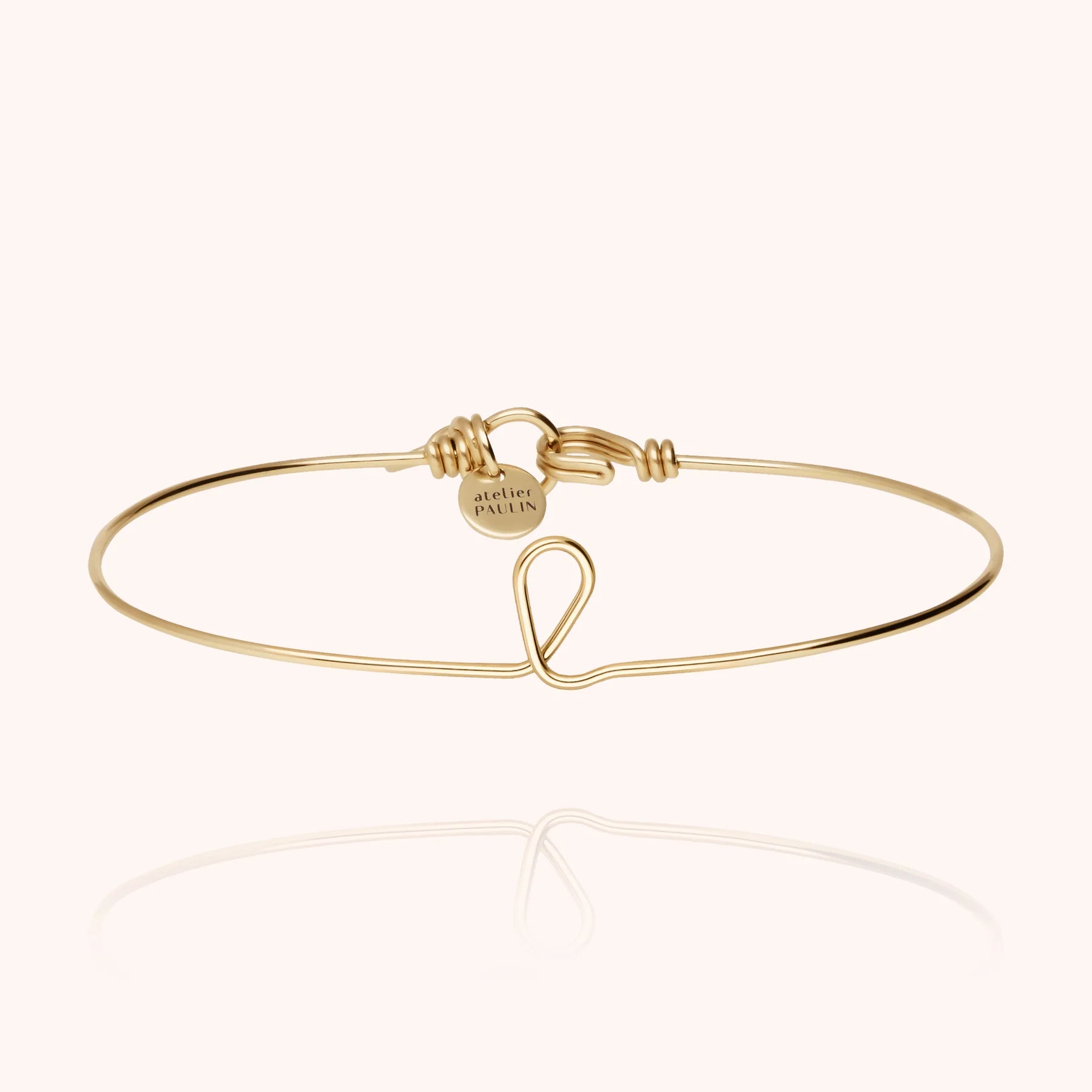 personalised jewellery initial bangle letter l 14k yellow gold-filled handcrafted Atelier Paulin Australia