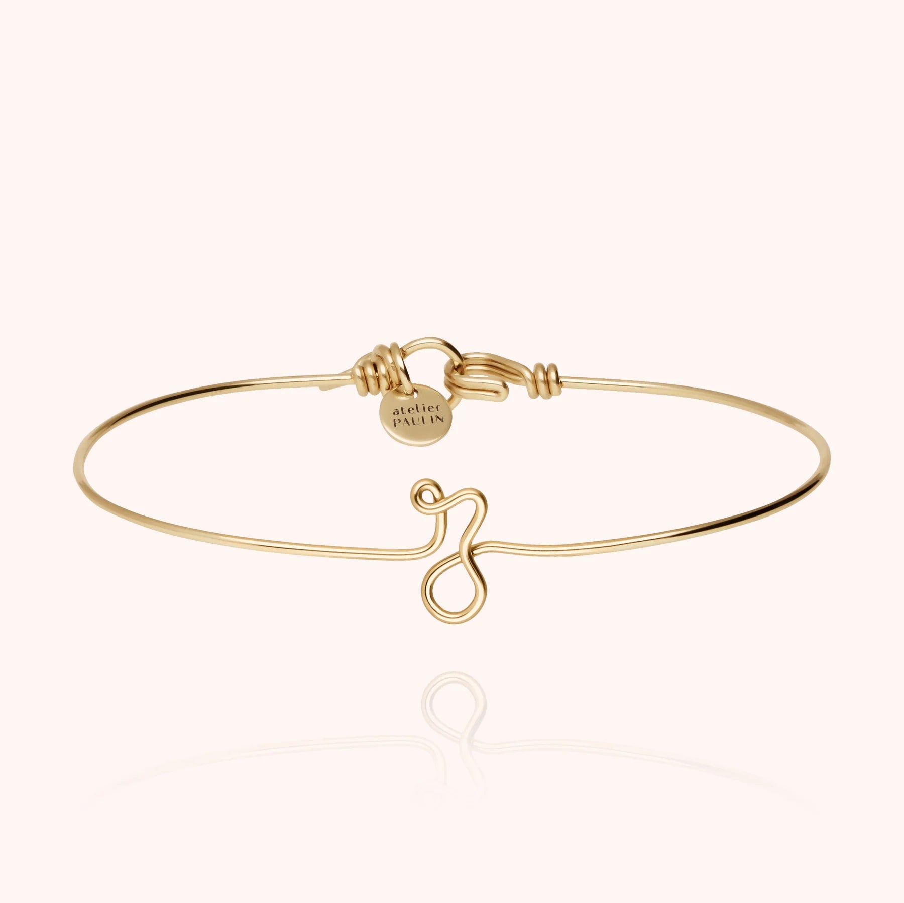 personalised jewellery initial bangle letter z 14k yellow gold-filled handcrafted Atelier Paulin Australia