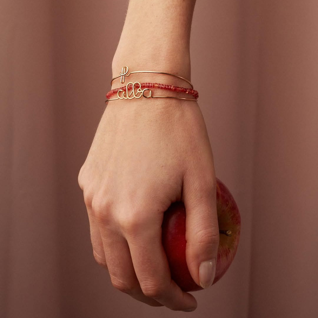 Initial Letter Bracelet - 14K yellow gold-filled