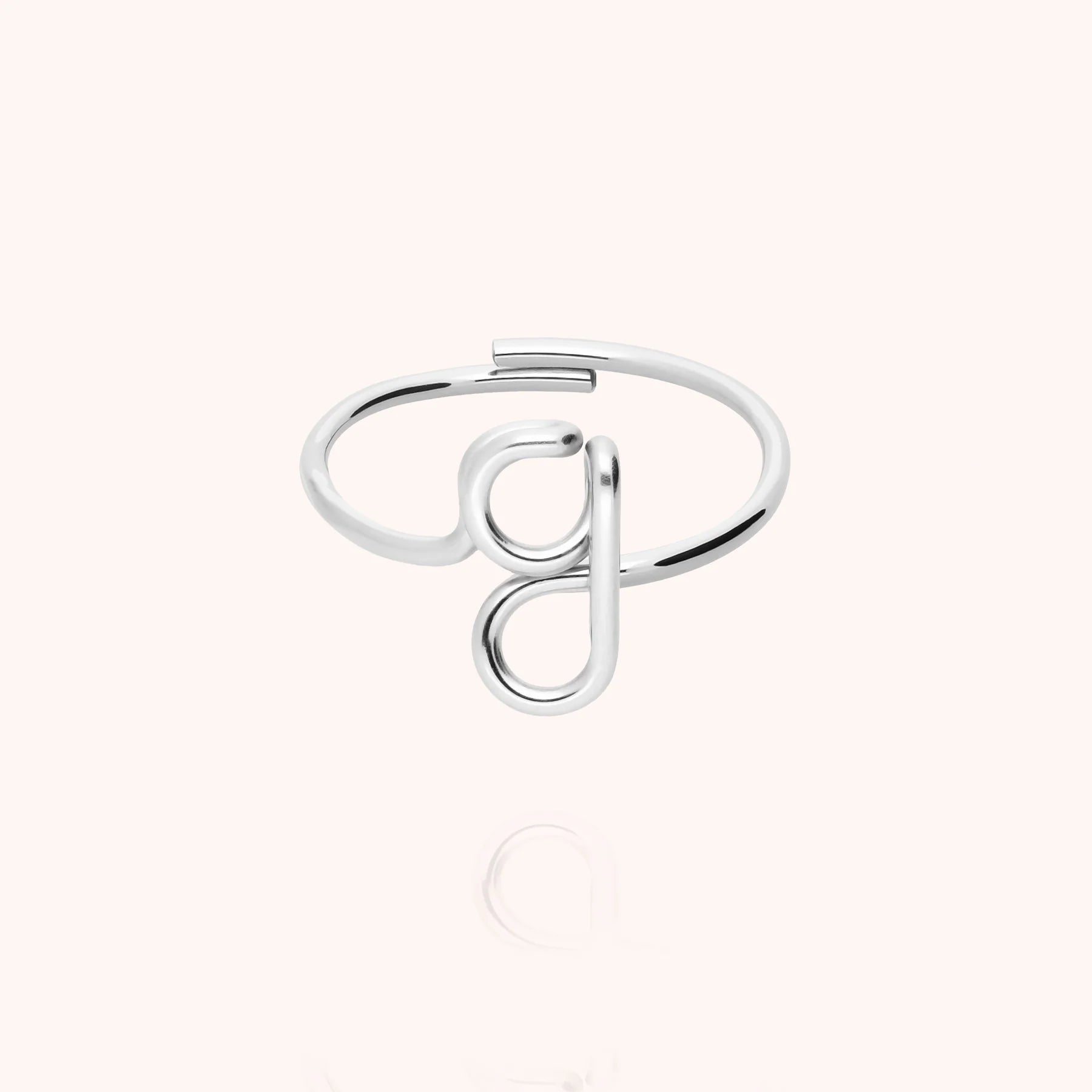 Initials ring with letter f personalisation silver handmade Atelier Paulin Australia --letter_f