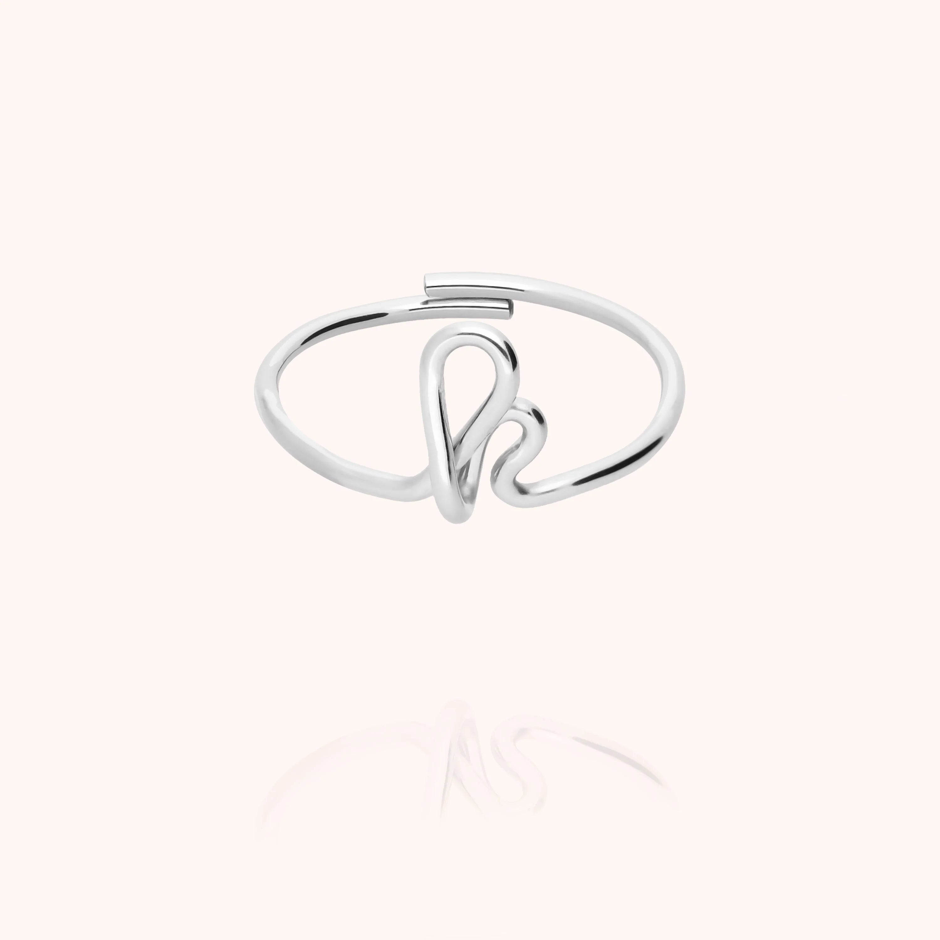 Initials ring with letter k personalisation silver handmade Atelier Paulin Australia --letter_k