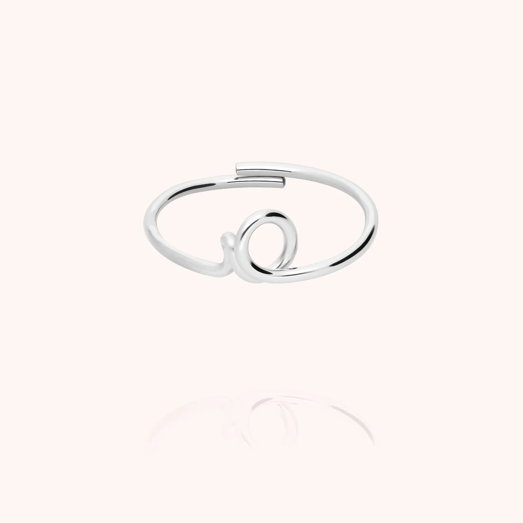 Initials ring with letter o personalisation silver handmade Atelier Paulin Australia --letter_o