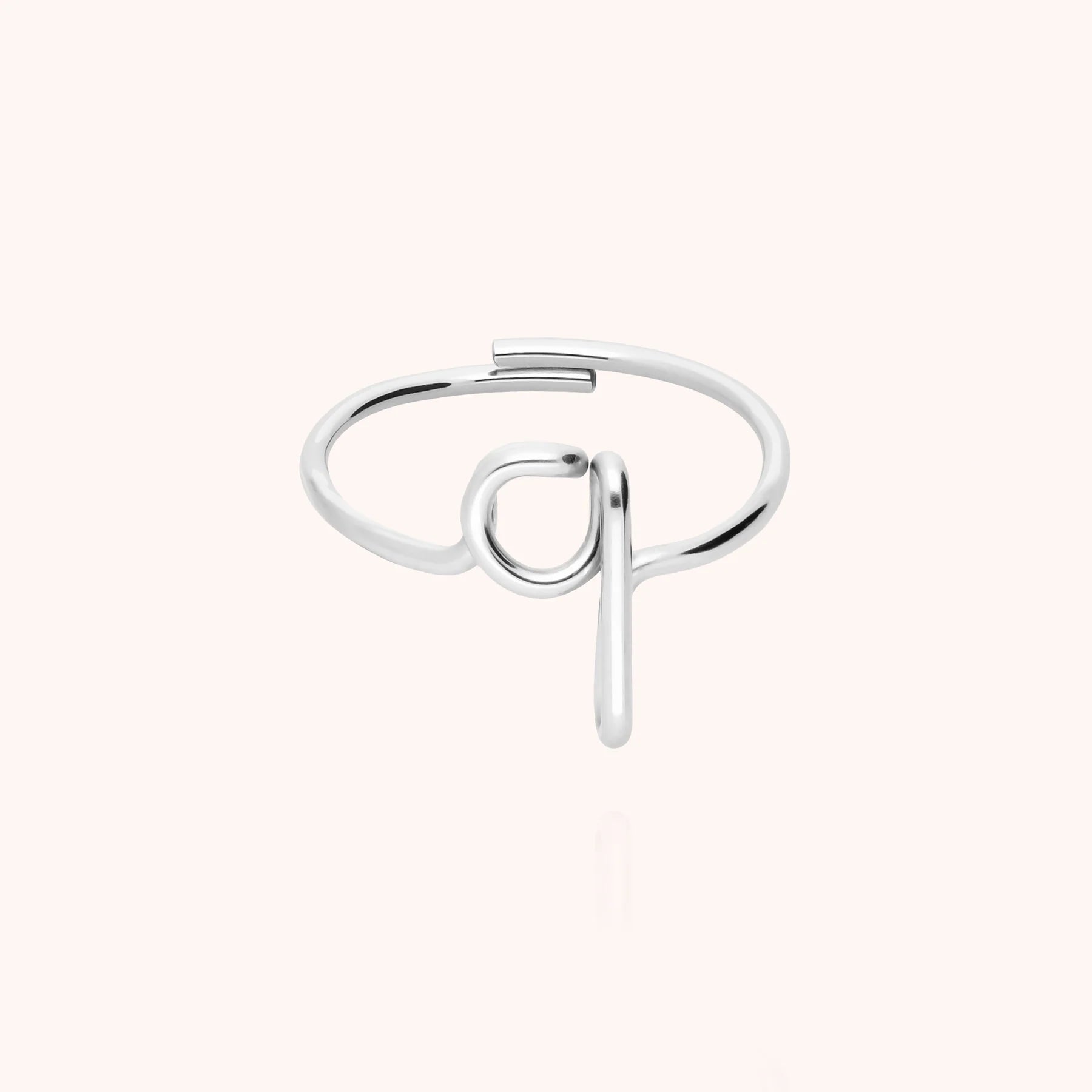 Initials ring with letter q personalisation silver handmade Atelier Paulin Australia --letter_q