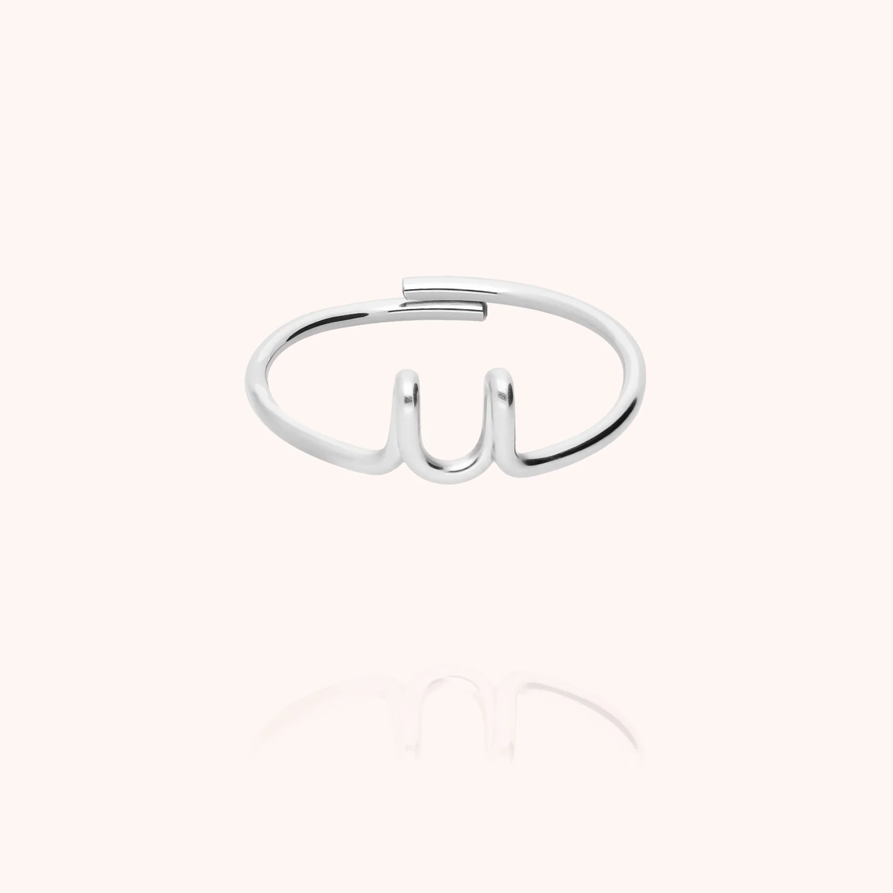 Initials ring with letter u personalisation silver handmade Atelier Paulin Australia --letter_u