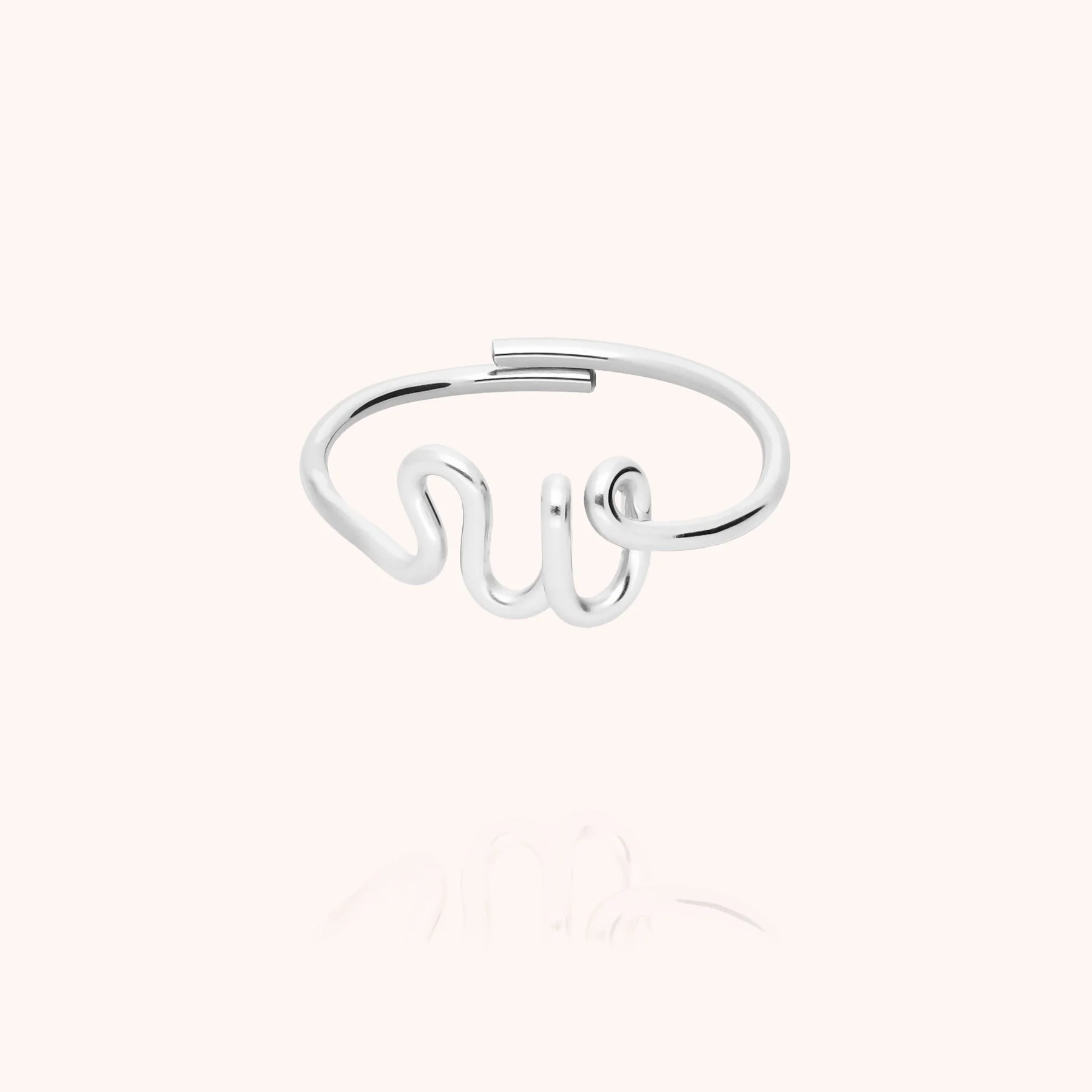 Initials ring with letter w personalisation silver handmade Atelier Paulin Australia --letter_w