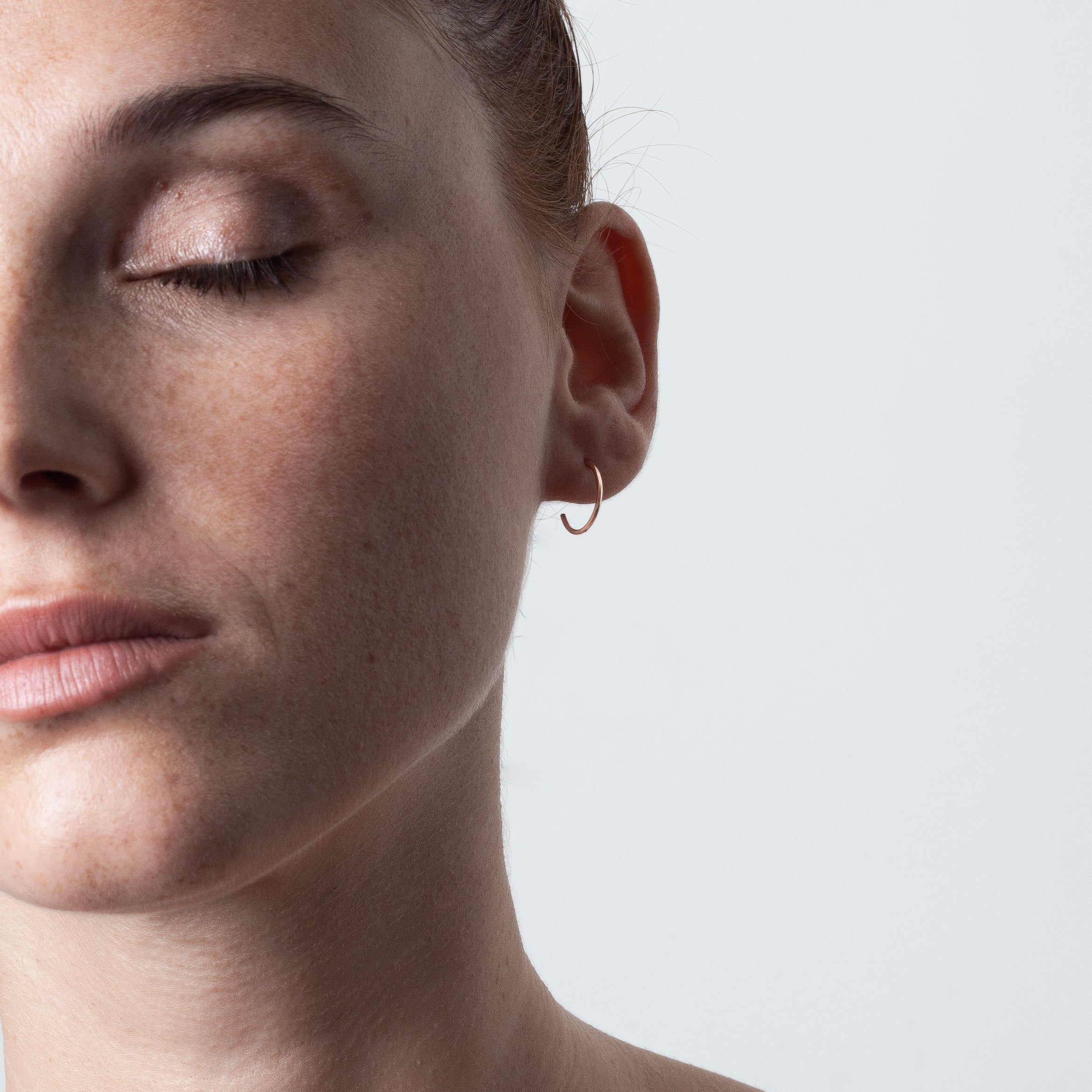 Mini hoop earrings Eos yellow gold wear two ways handmade Atelier Paulin Australia