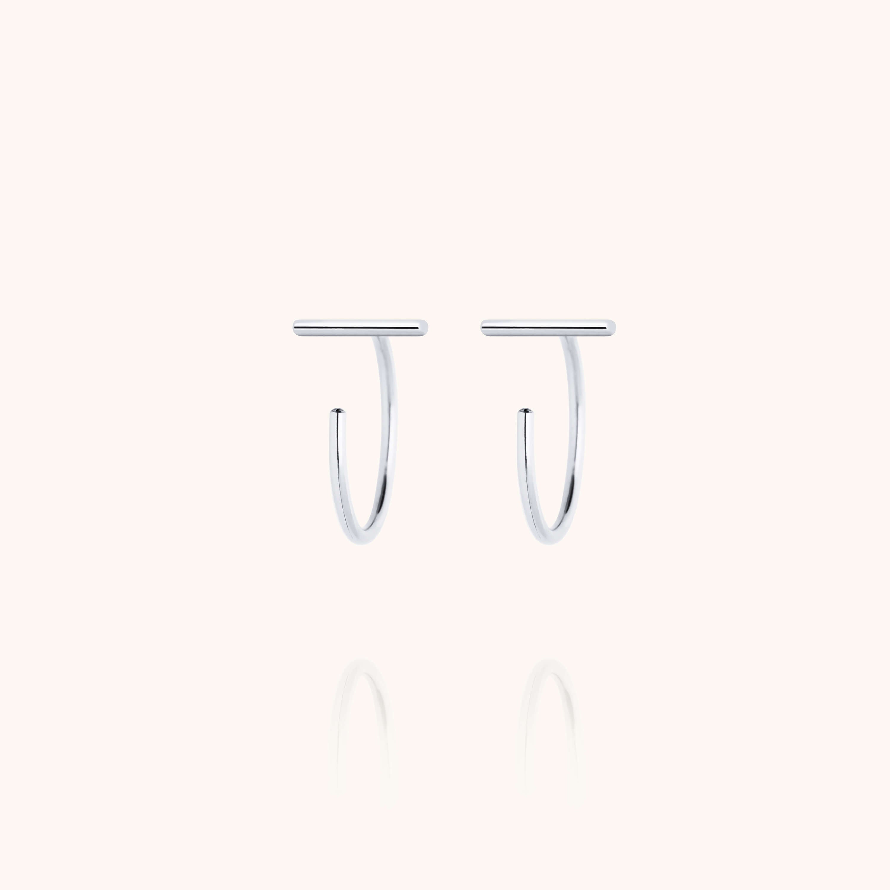 Mini Hoop Earrings Créos wear two ways Silver handcrafted in Paris Atelier Paulin Australia