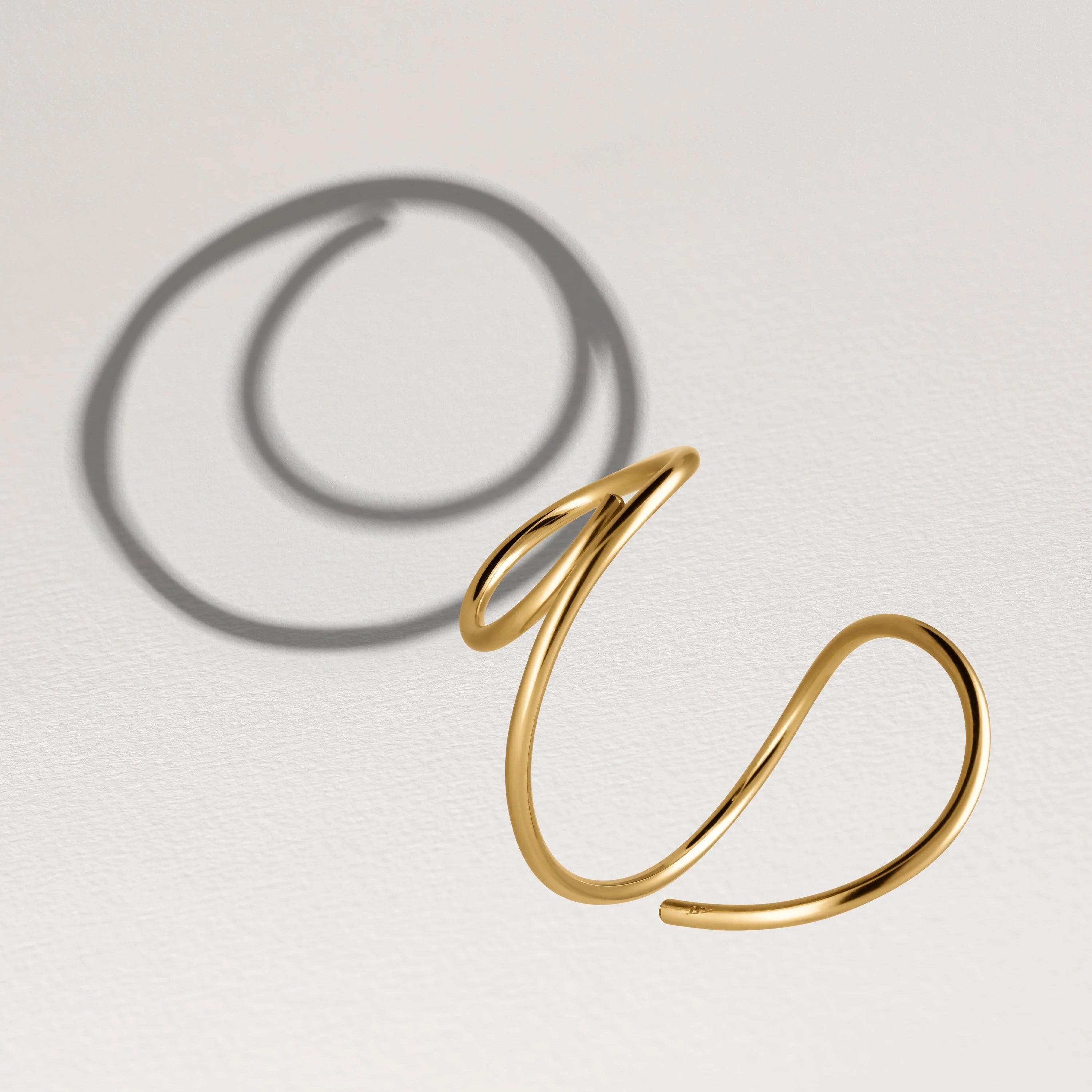 Outline cuff bracelet letter o 14k yellow gold-filled shadow play handmade Atelier Paulin Australia