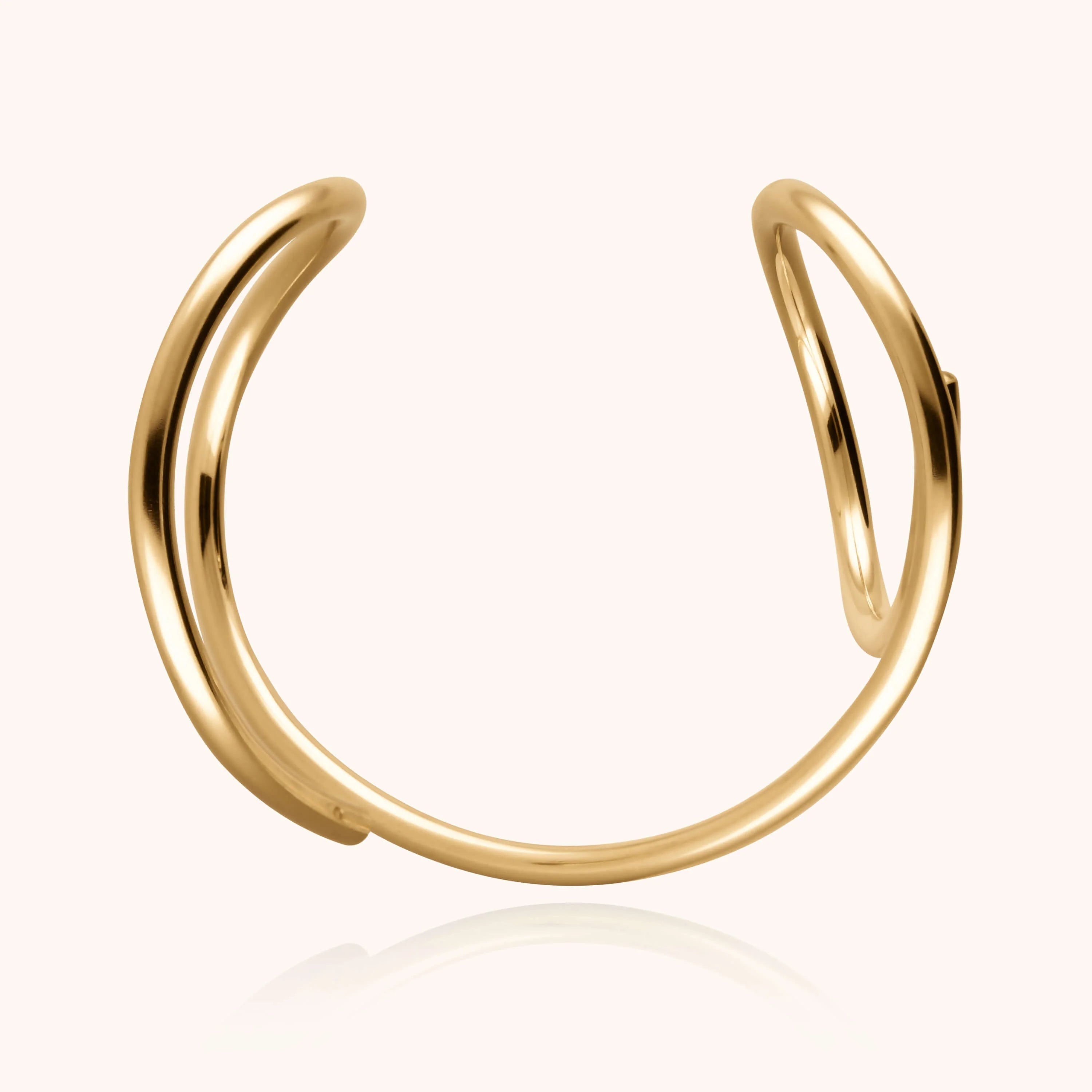 Outline cuff bracelet letter o 14k yellow gold-filled side view Atelier Paulin Australia