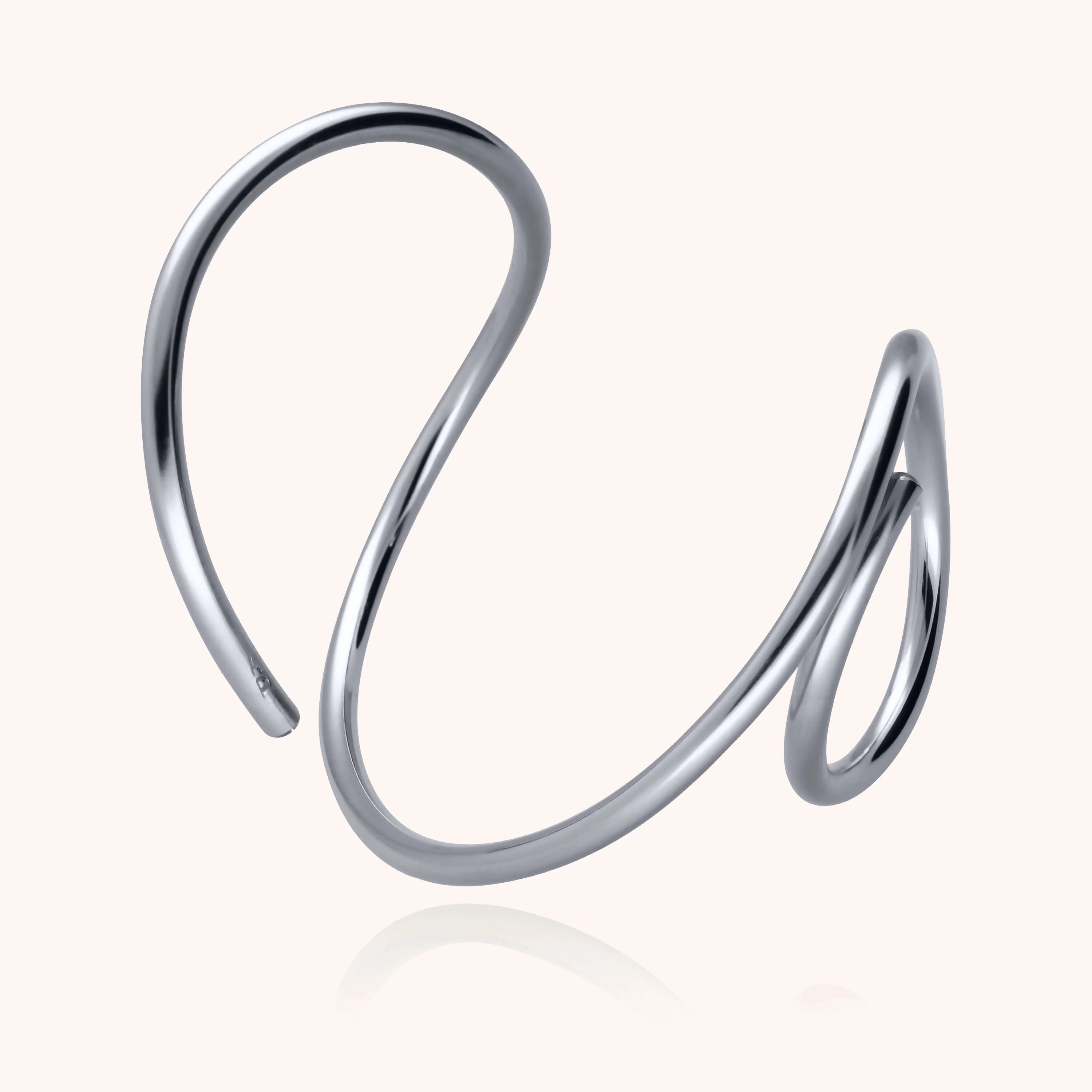Outline cuff bracelet letter o sterling silver shadow play handmade Atelier Paulin Australia