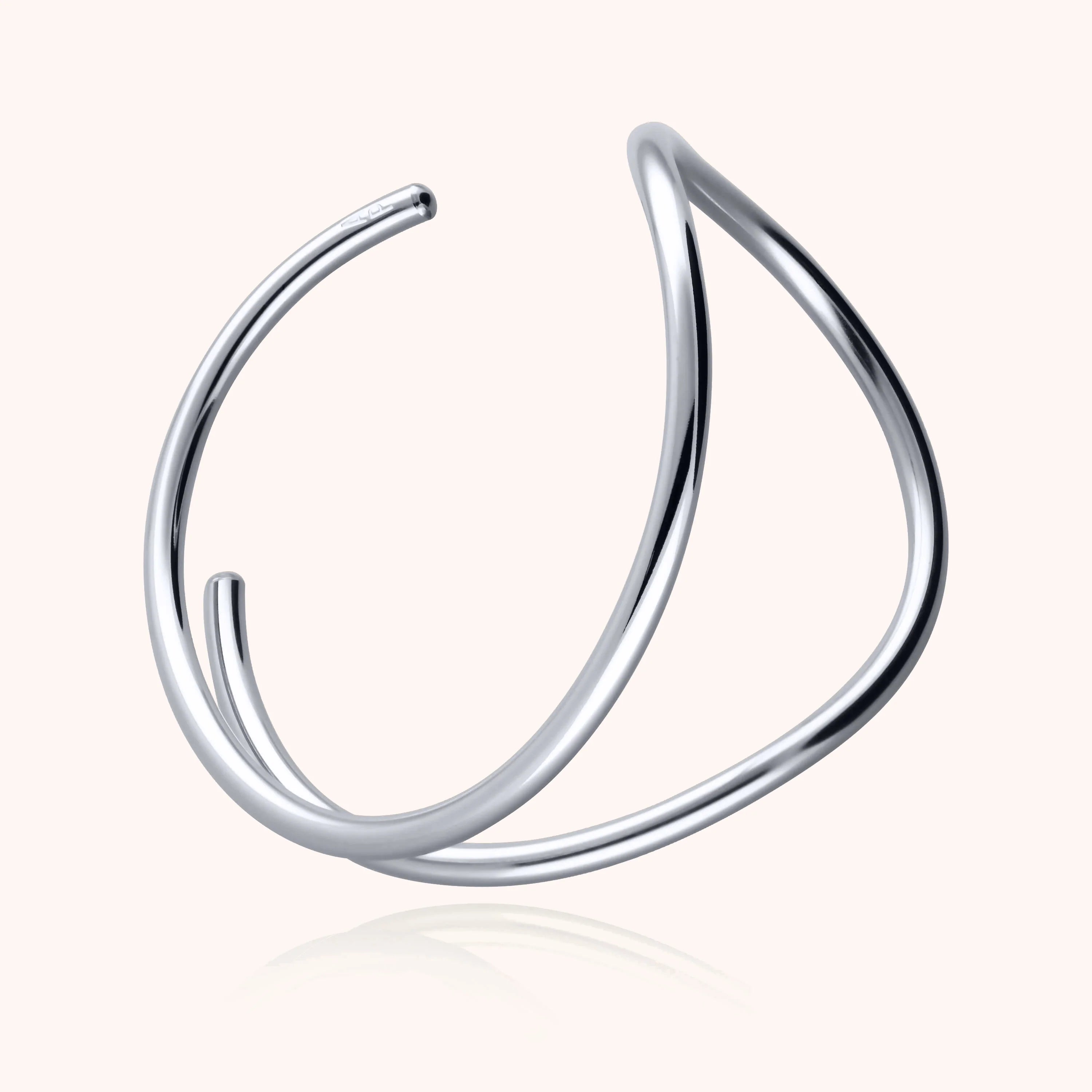 Outline cuff bracelet letter e sterling silver shadow play handmade Atelier Paulin Australia