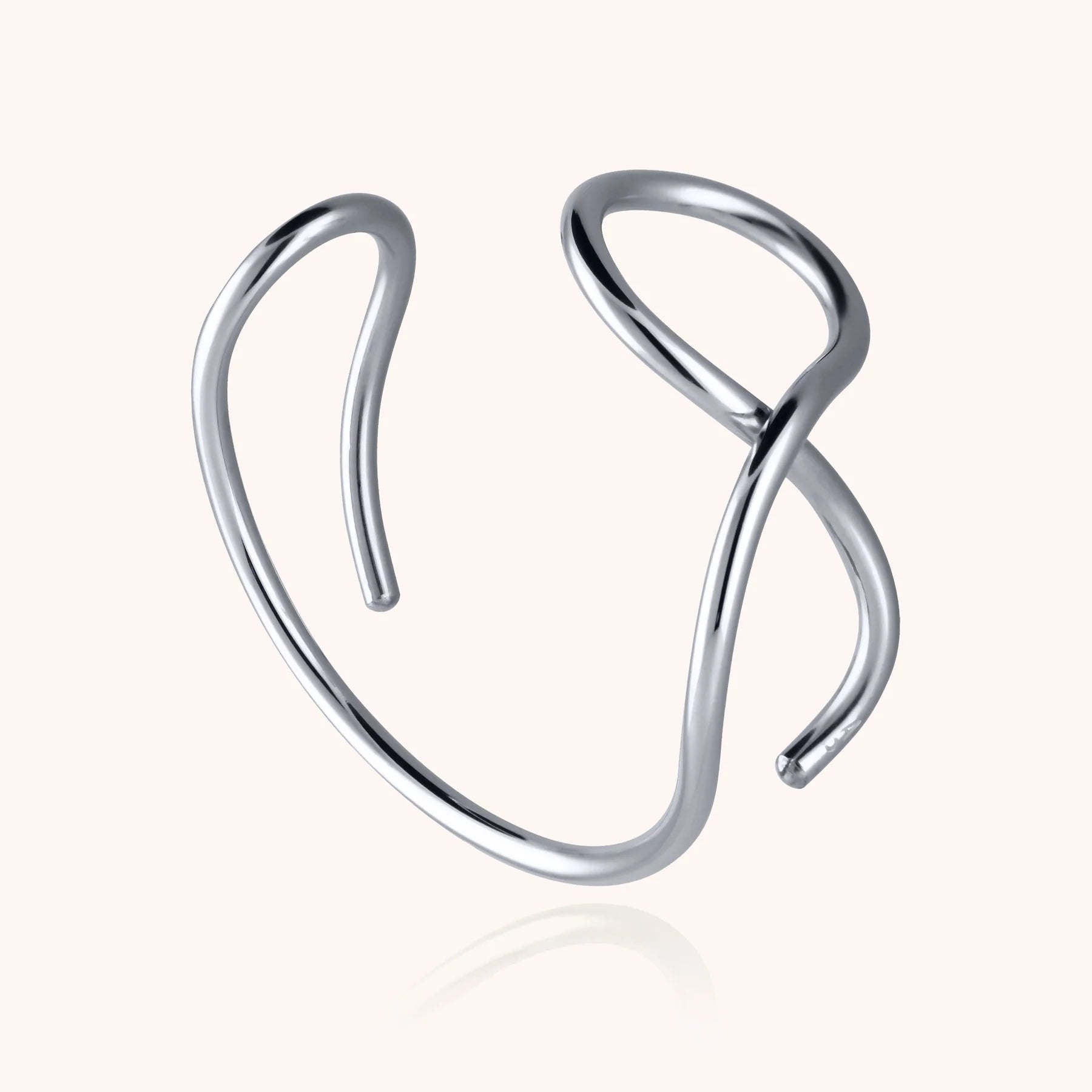 Outline cuff bracelet letter v sterling silver shadow play handmade Atelier Paulin Australia
