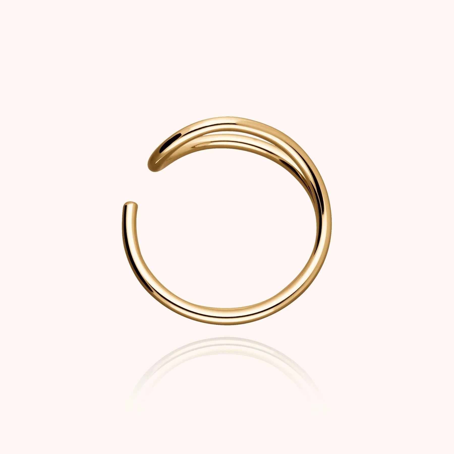 Outline Ring Letter E - 14k yellow gold-filled
