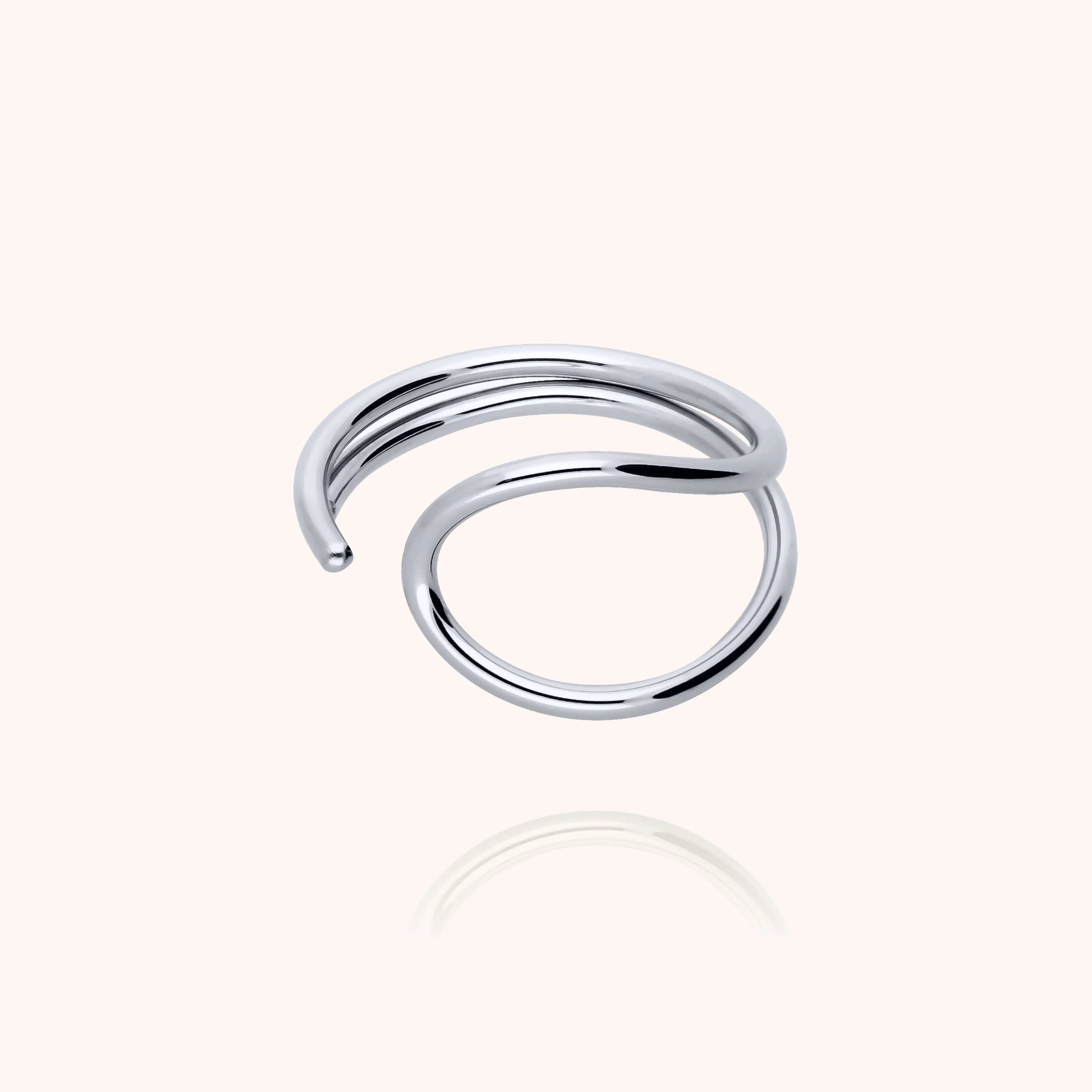 Outline ring letter e 925 sterling silver handmade Atelier Paulin Australia