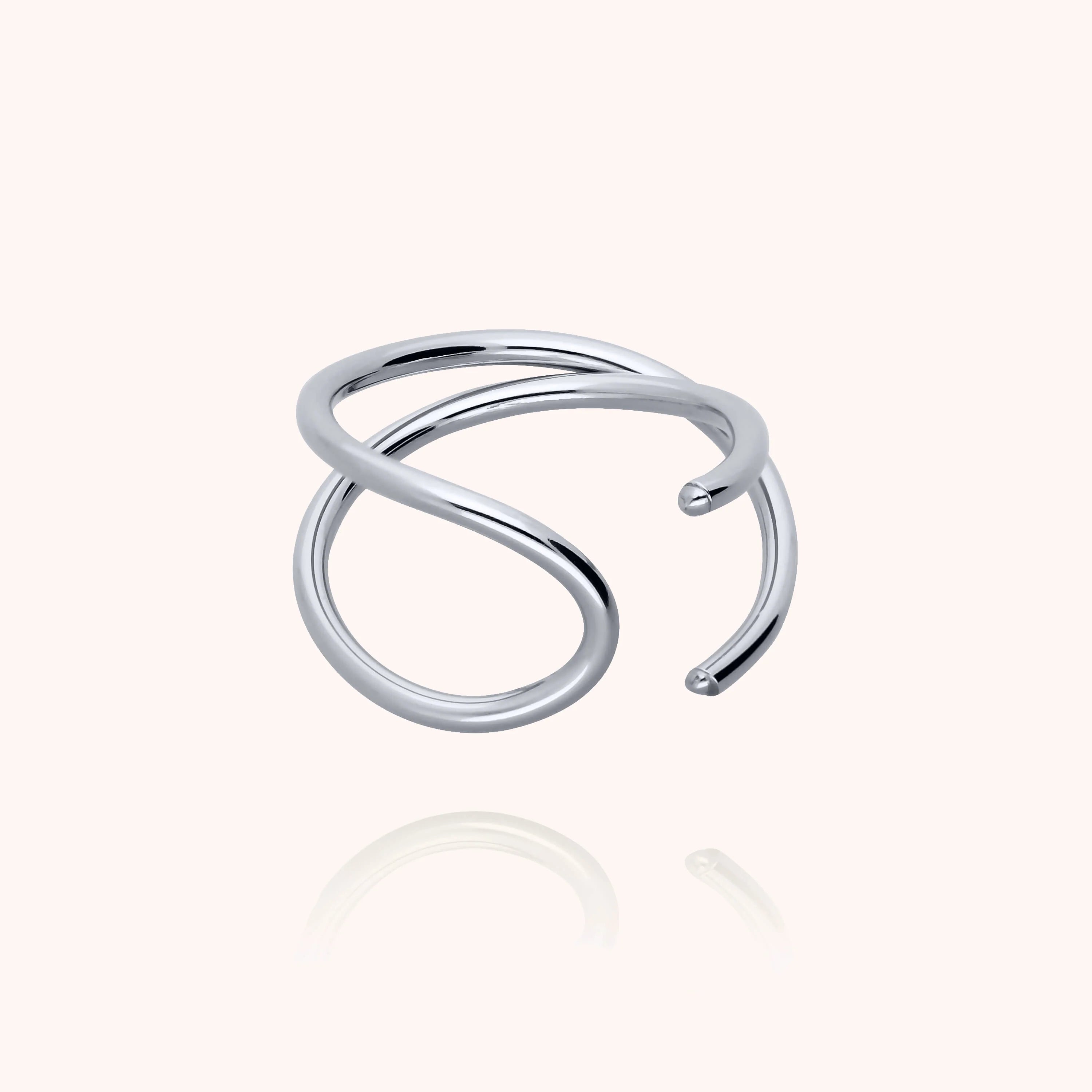 Outline ring letter l 925 sterling silver handmade Atelier Paulin Australia