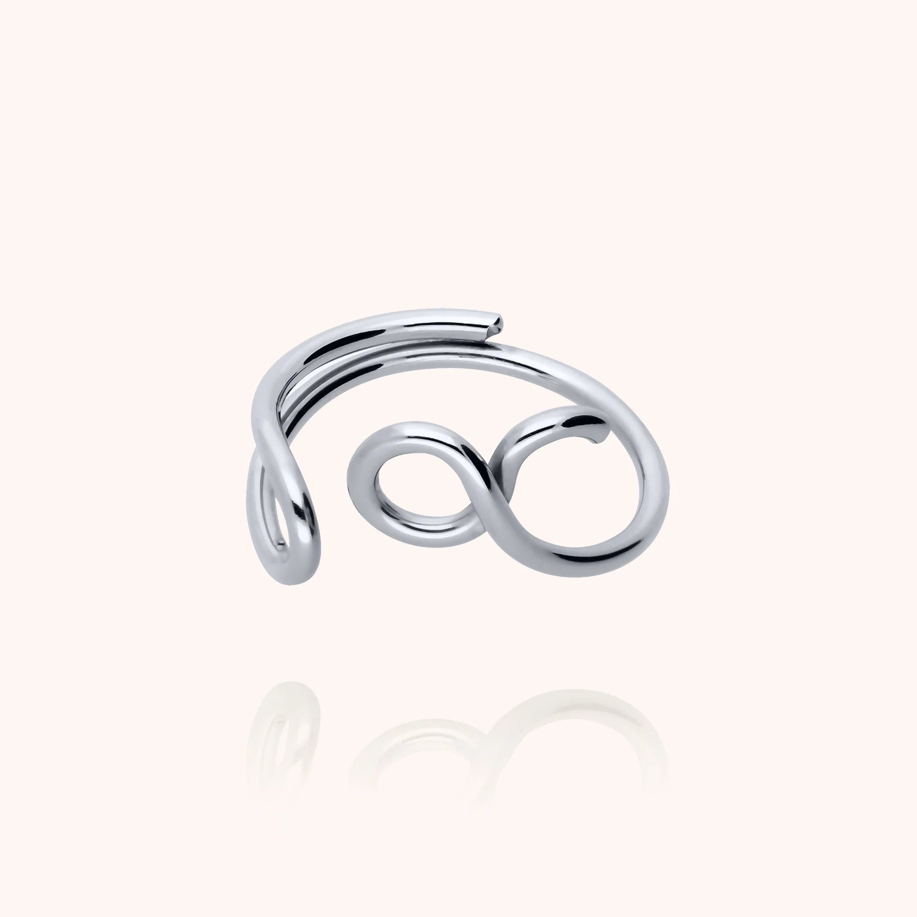 Outline ring letter v 925 sterling silver handmade Atelier Paulin Australia