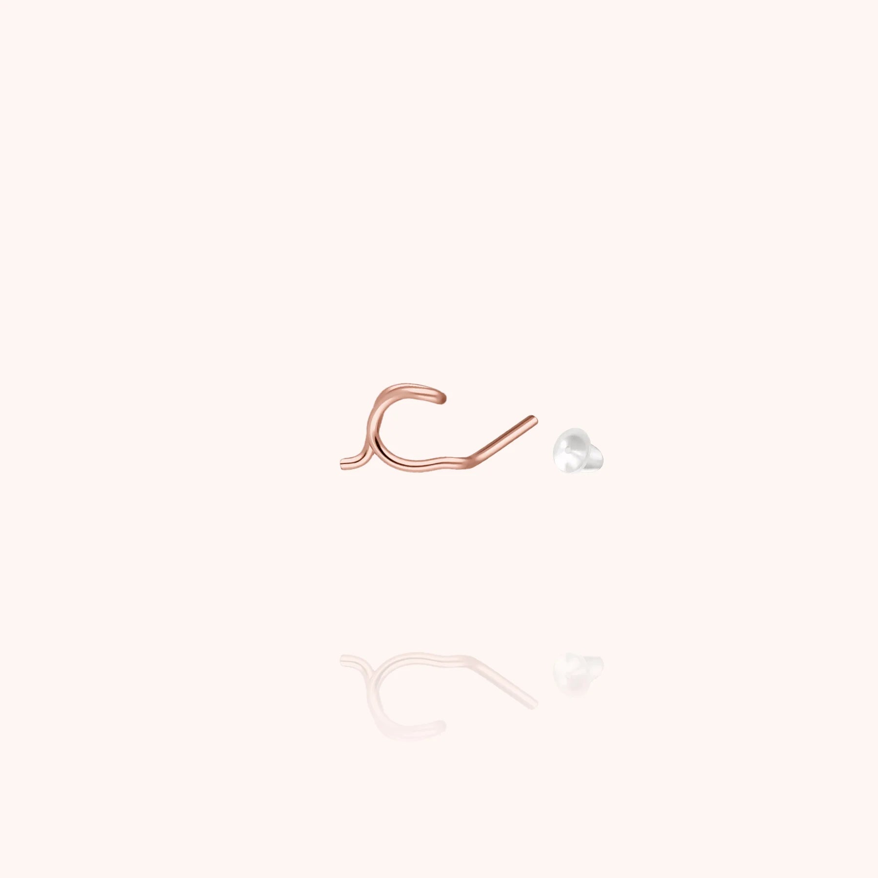 personalised jewellery initial stud earring letter c 14k rose gold-filled handcrafted Atelier Paulin Australia